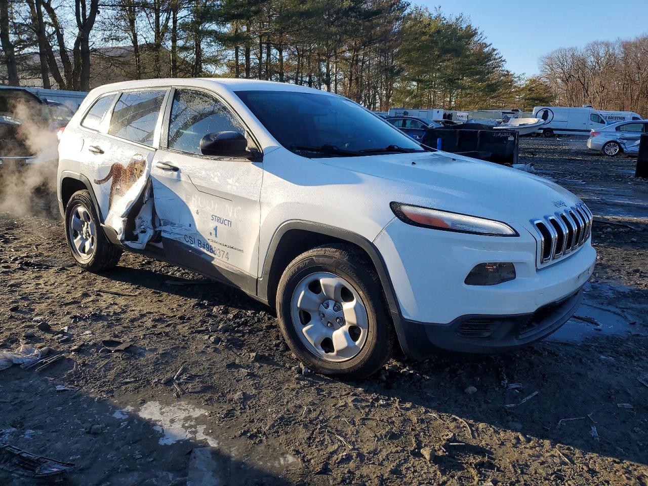 2015 Jeep Cherokee Sport White vin: 1C4PJMAB7FW505154