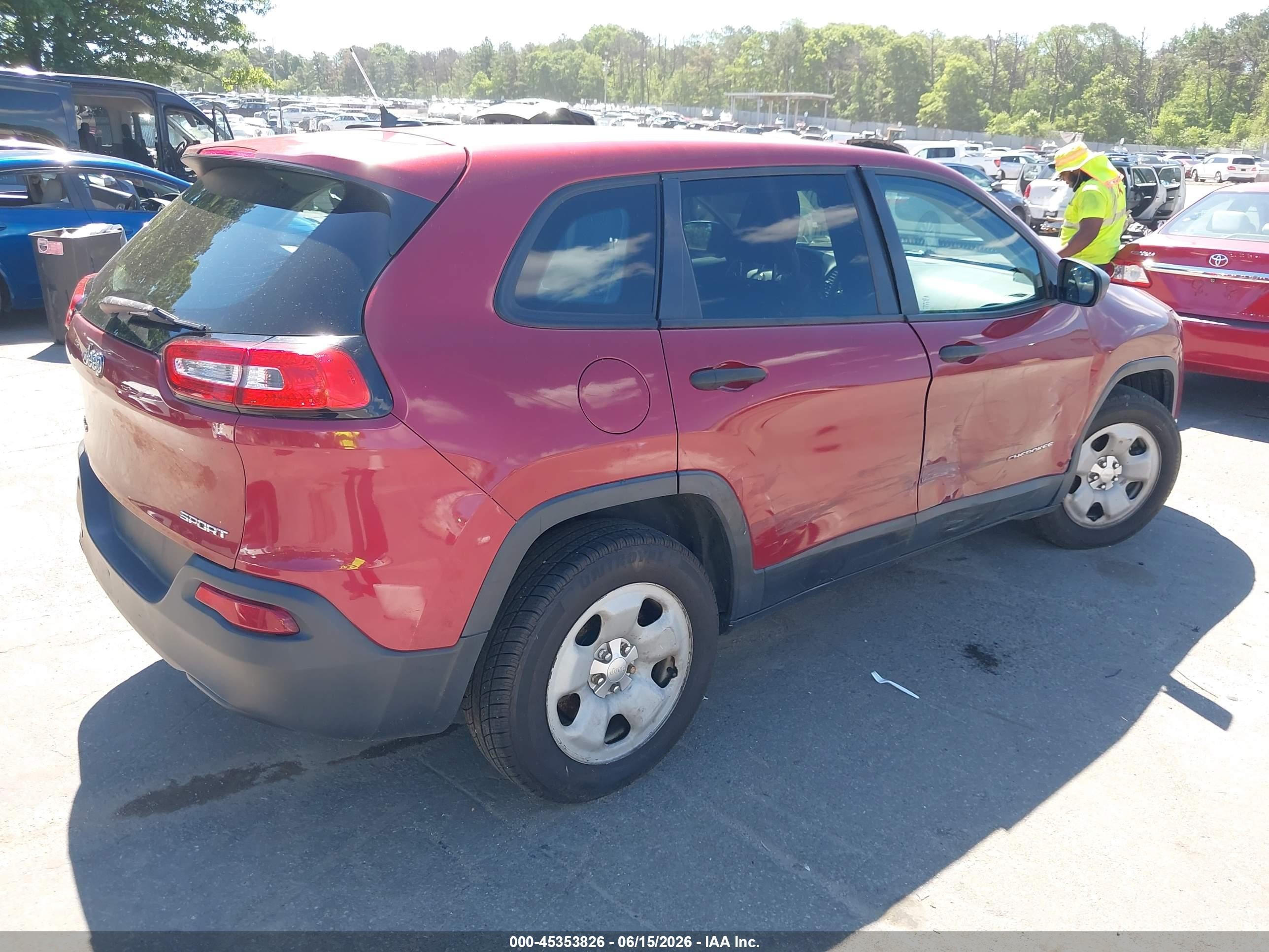 2014 Jeep Cherokee Sport Red vin: 1C4PJMAB8EW175314