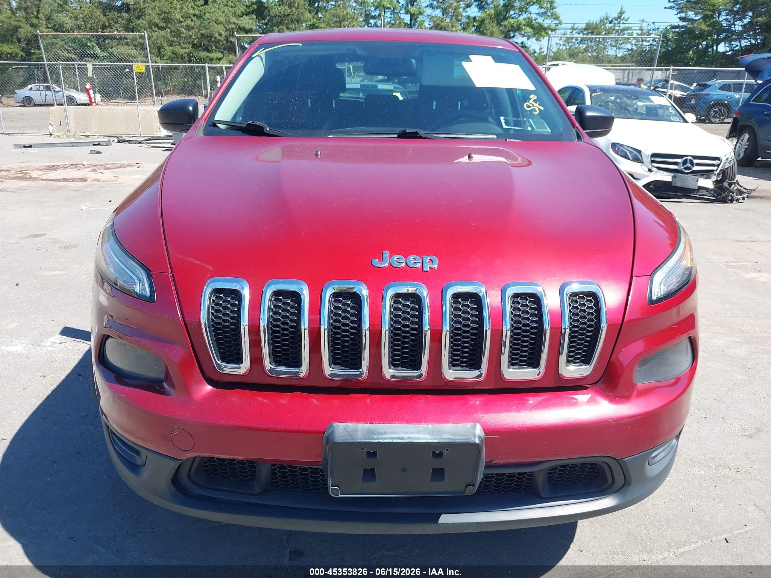 2014 Jeep Cherokee Sport Red vin: 1C4PJMAB8EW175314