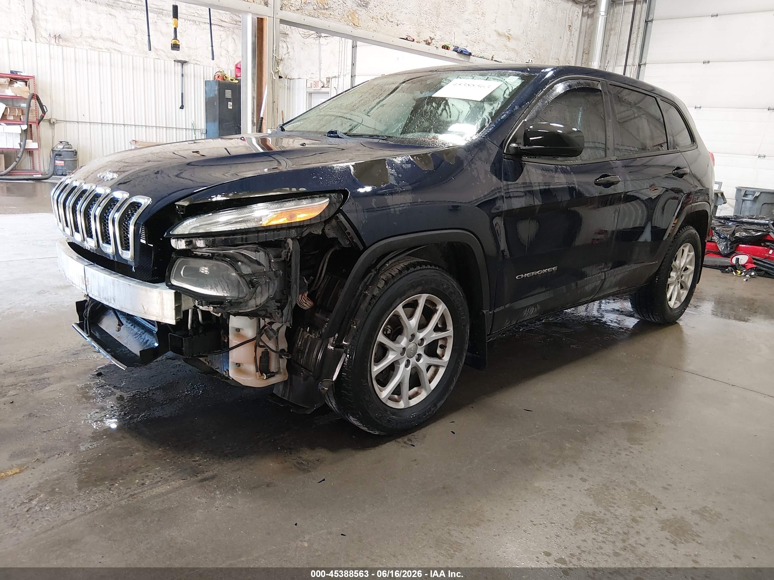 2014 Jeep Cherokee Sport Blue vin: 1C4PJMAB8EW215228