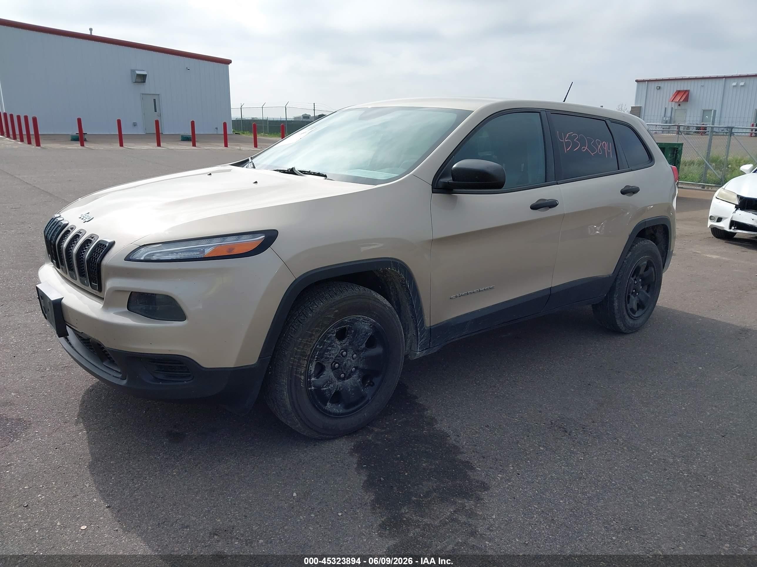 2014 Jeep Cherokee Sport Beige vin: 1C4PJMAB8EW272867