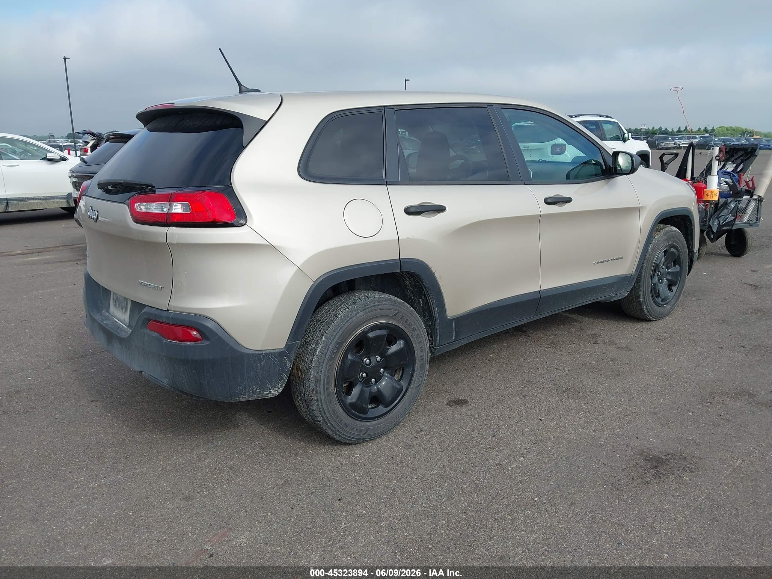 2014 Jeep Cherokee Sport Beige vin: 1C4PJMAB8EW272867