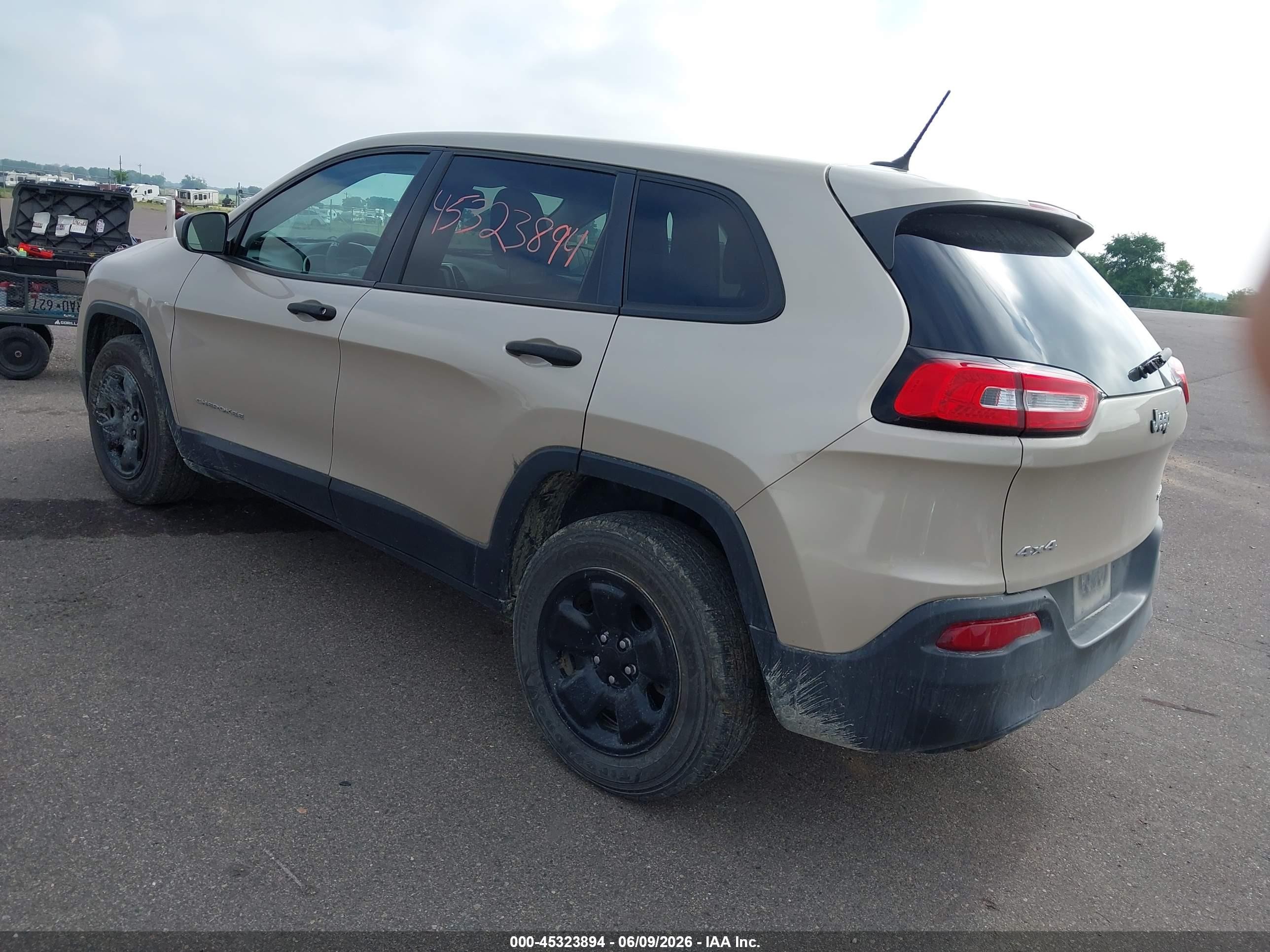 2014 Jeep Cherokee Sport Beige vin: 1C4PJMAB8EW272867