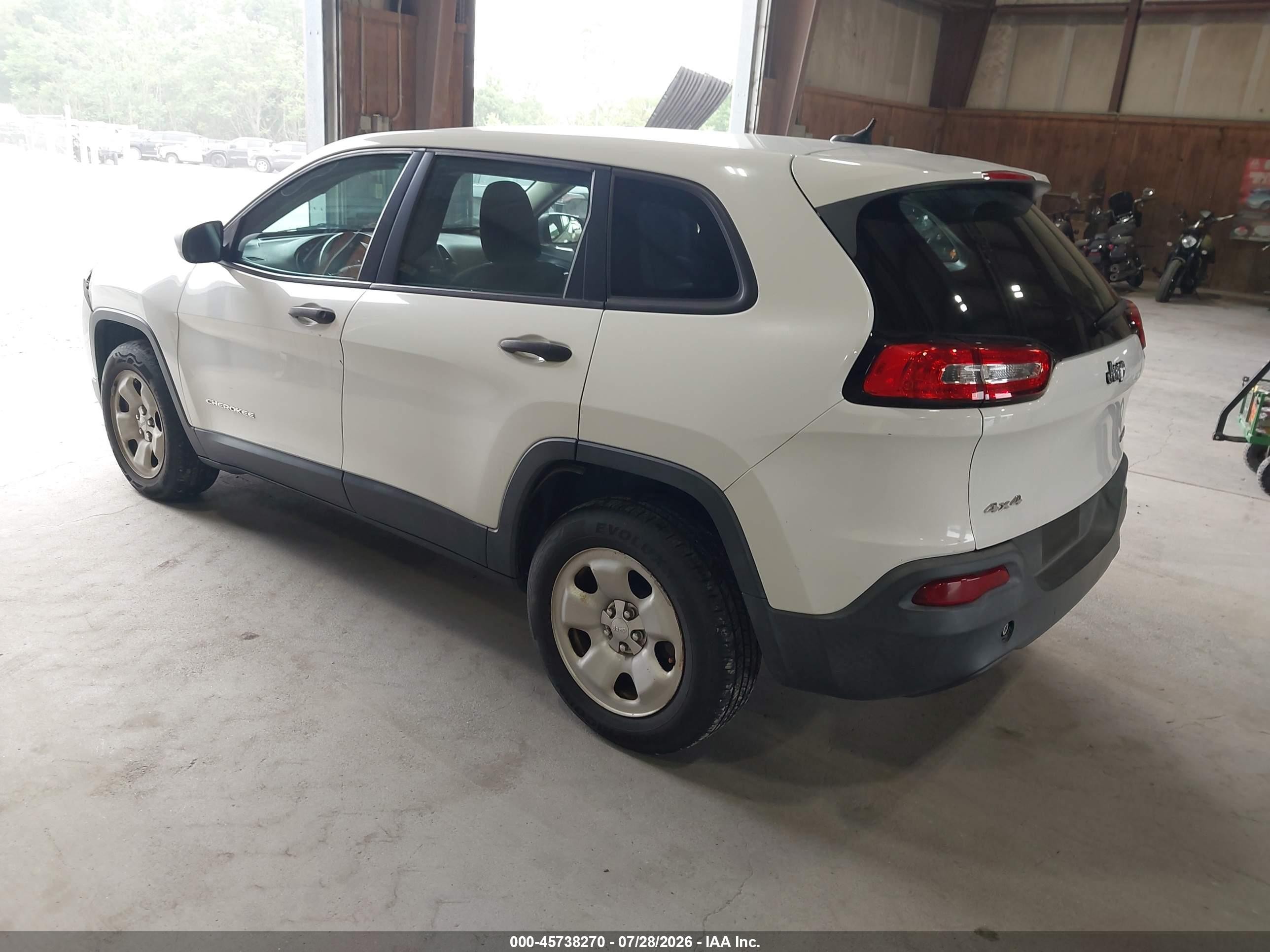 2014 Jeep Cherokee Sport White vin: 1C4PJMAB8EW287000
