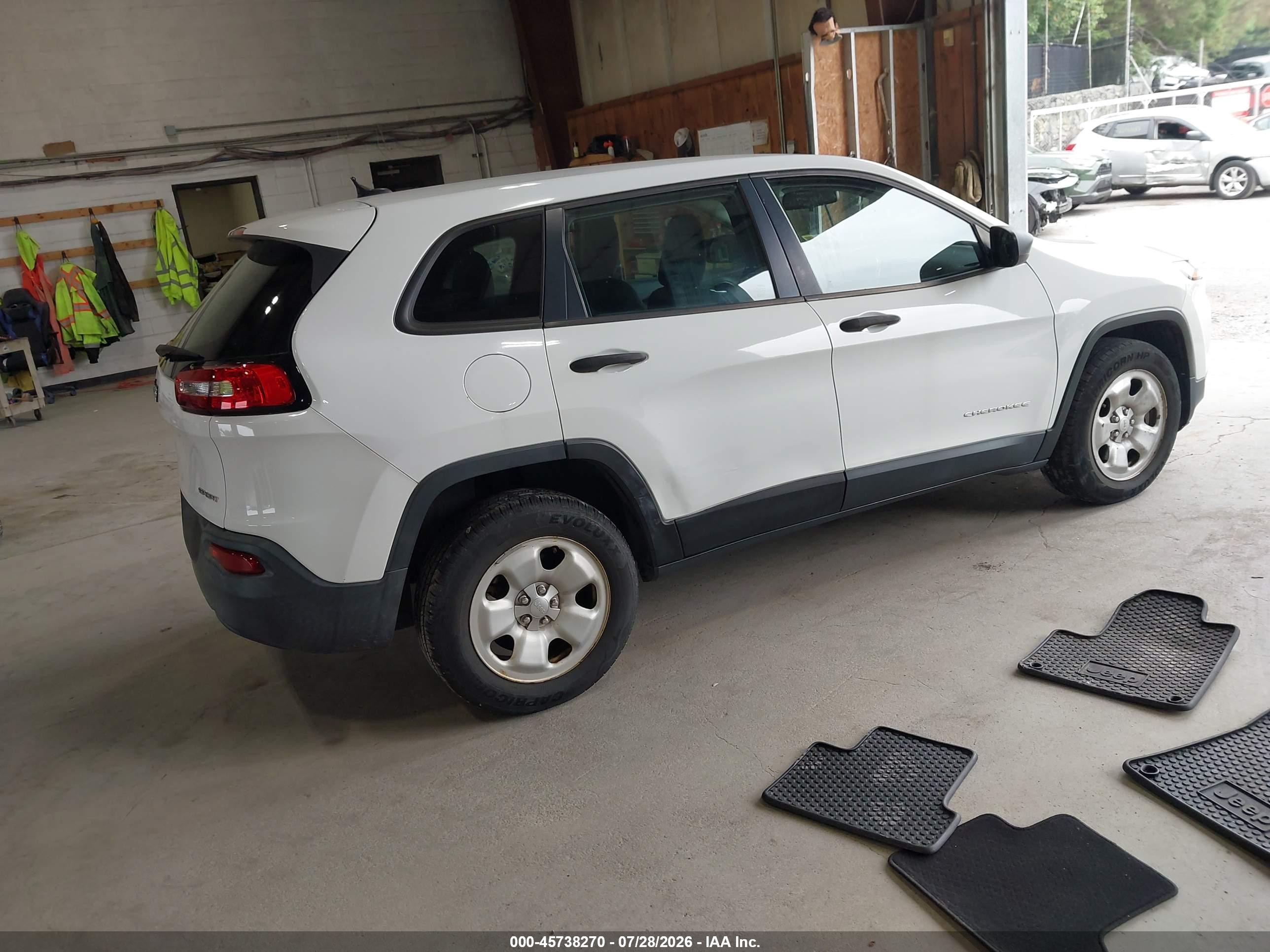 2014 Jeep Cherokee Sport White vin: 1C4PJMAB8EW287000