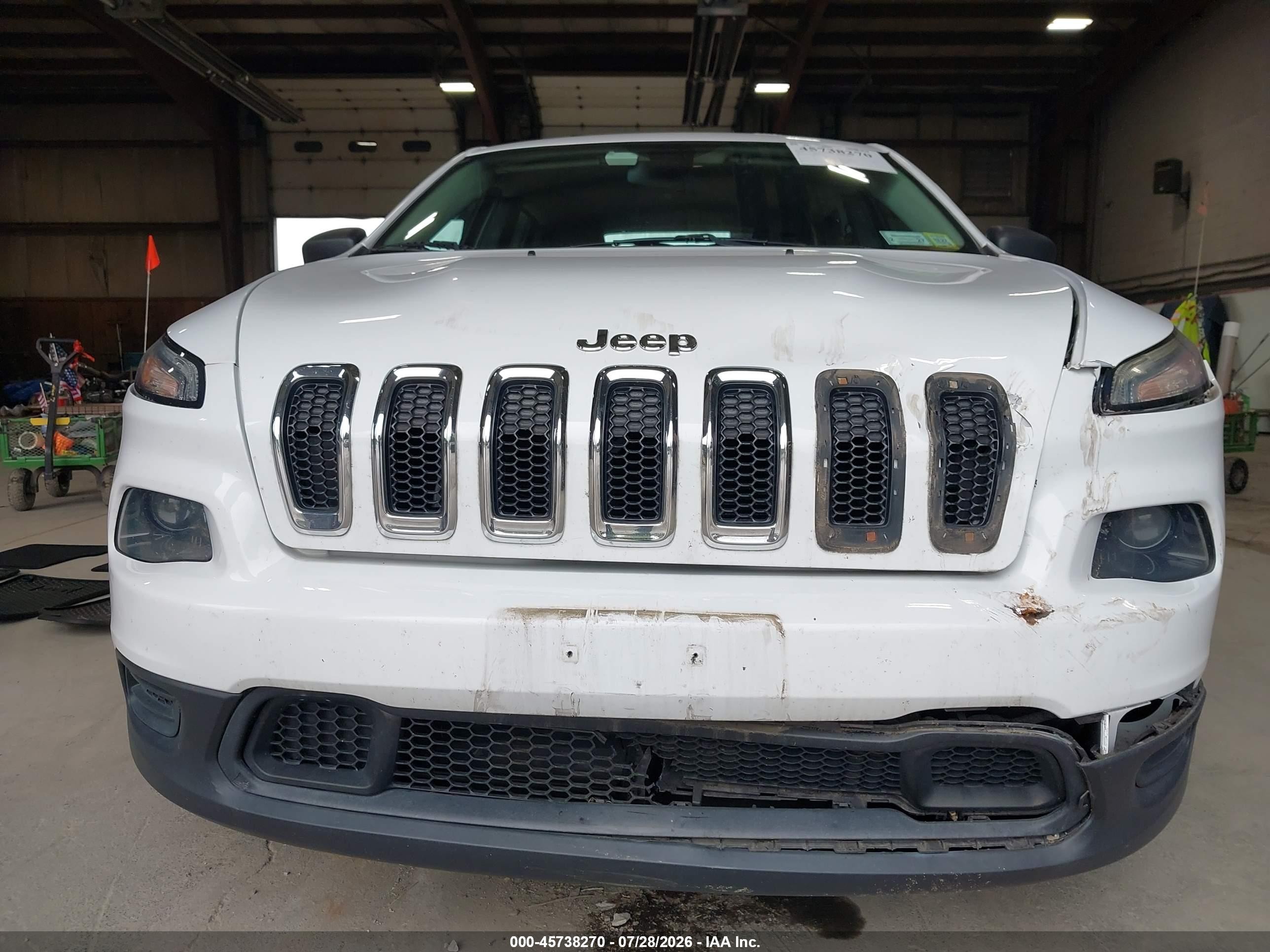 2014 Jeep Cherokee Sport White vin: 1C4PJMAB8EW287000
