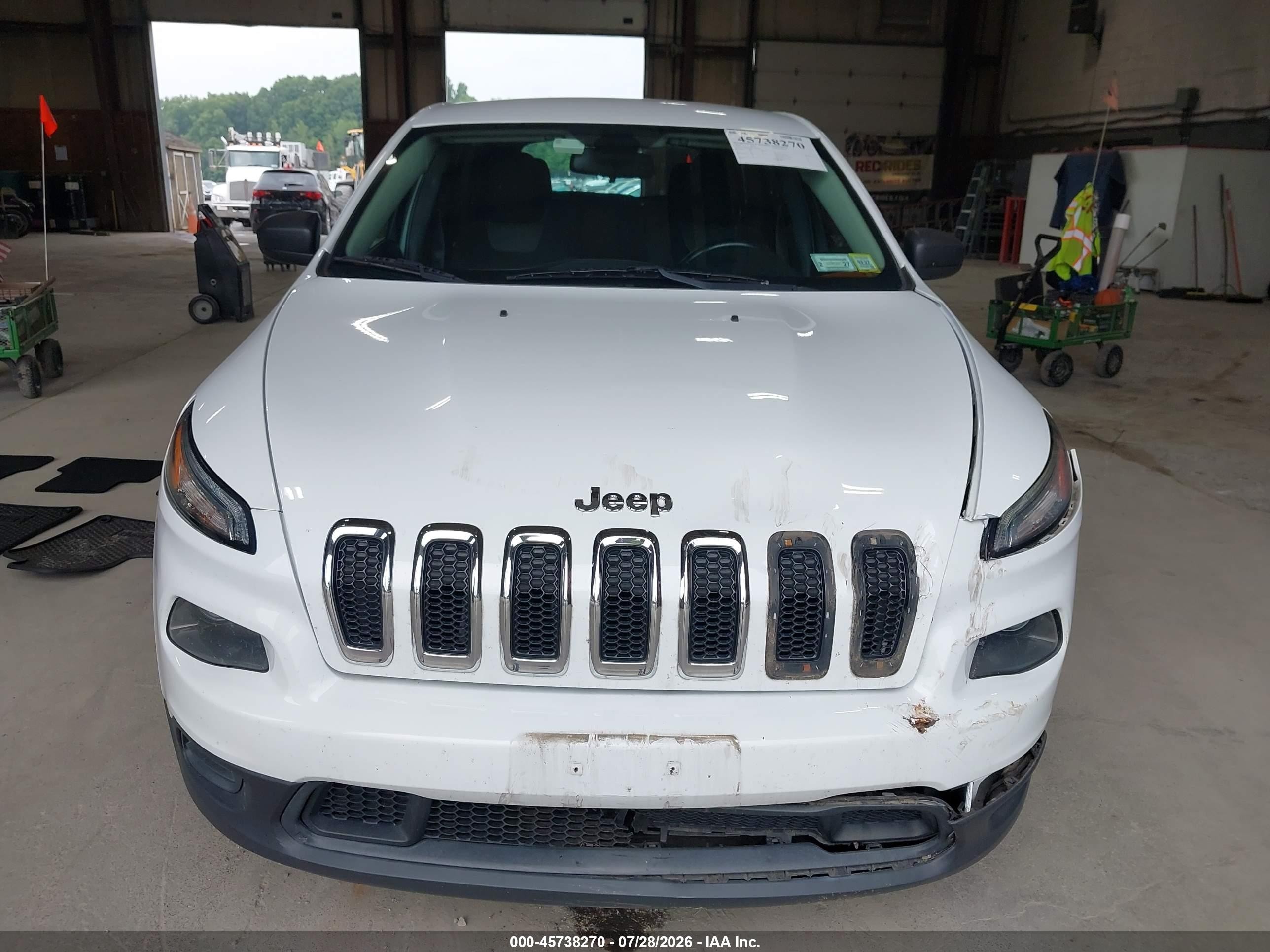 2014 Jeep Cherokee Sport White vin: 1C4PJMAB8EW287000