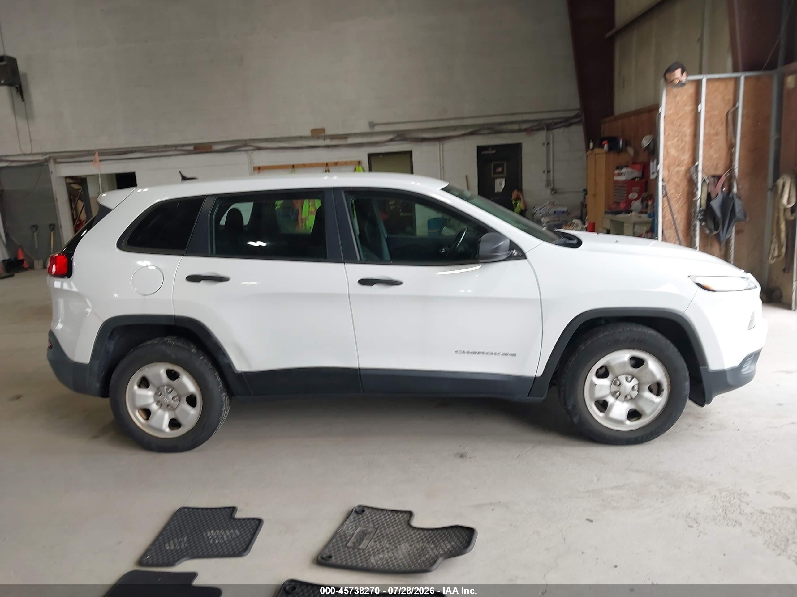 2014 Jeep Cherokee Sport White vin: 1C4PJMAB8EW287000