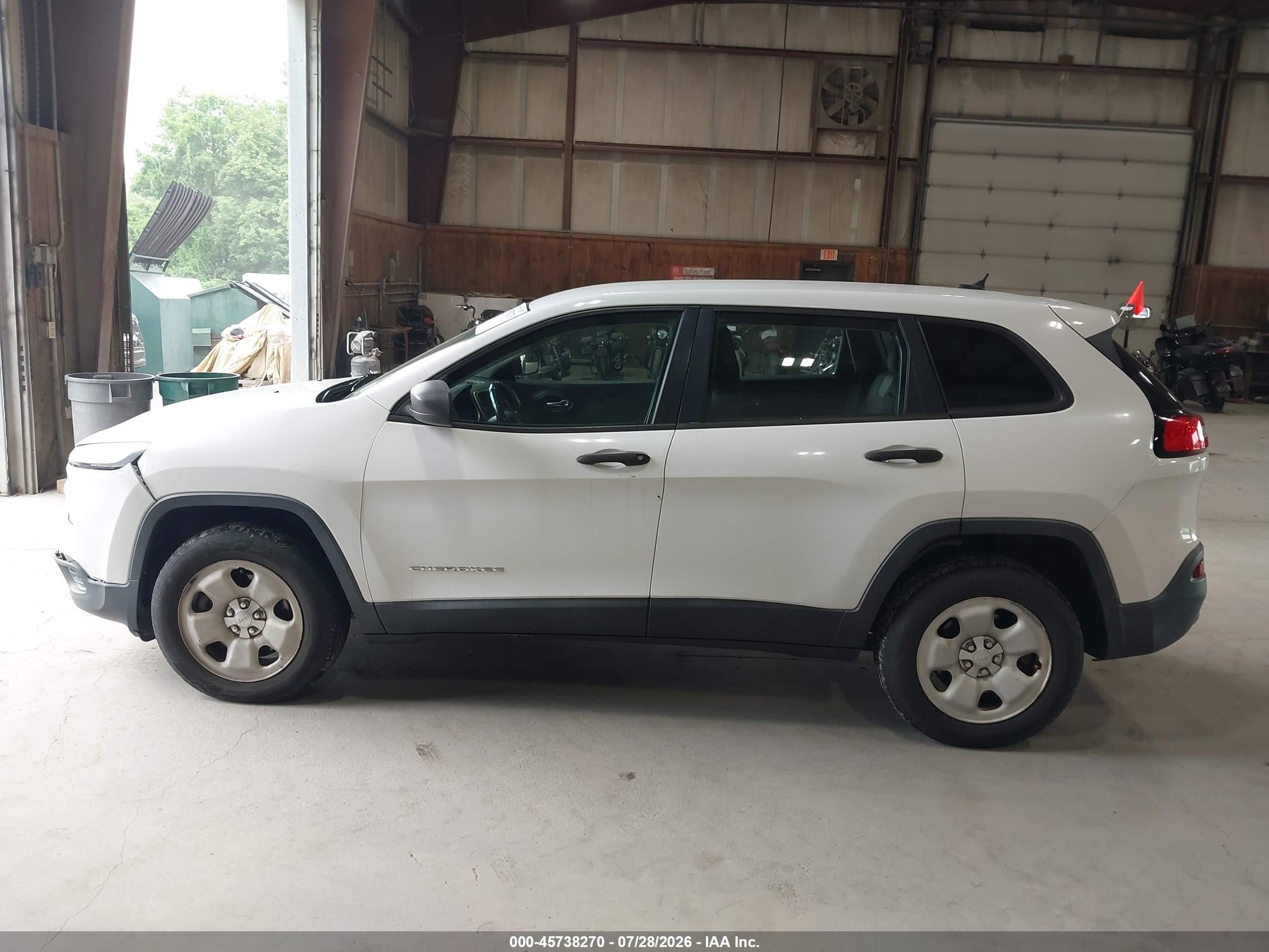 2014 Jeep Cherokee Sport White vin: 1C4PJMAB8EW287000