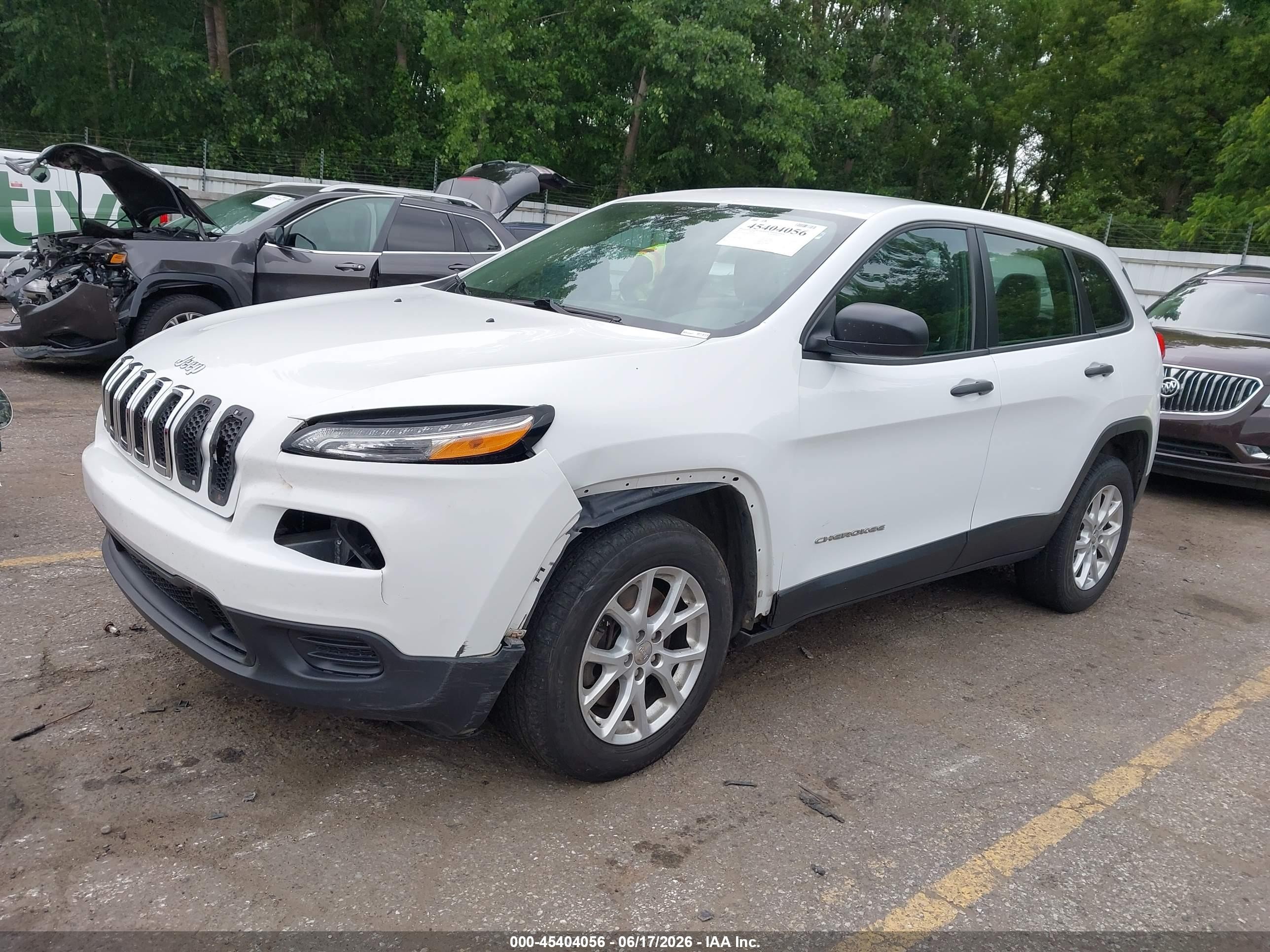2015 Jeep Cherokee Sport White vin: 1C4PJMAB8FW591090