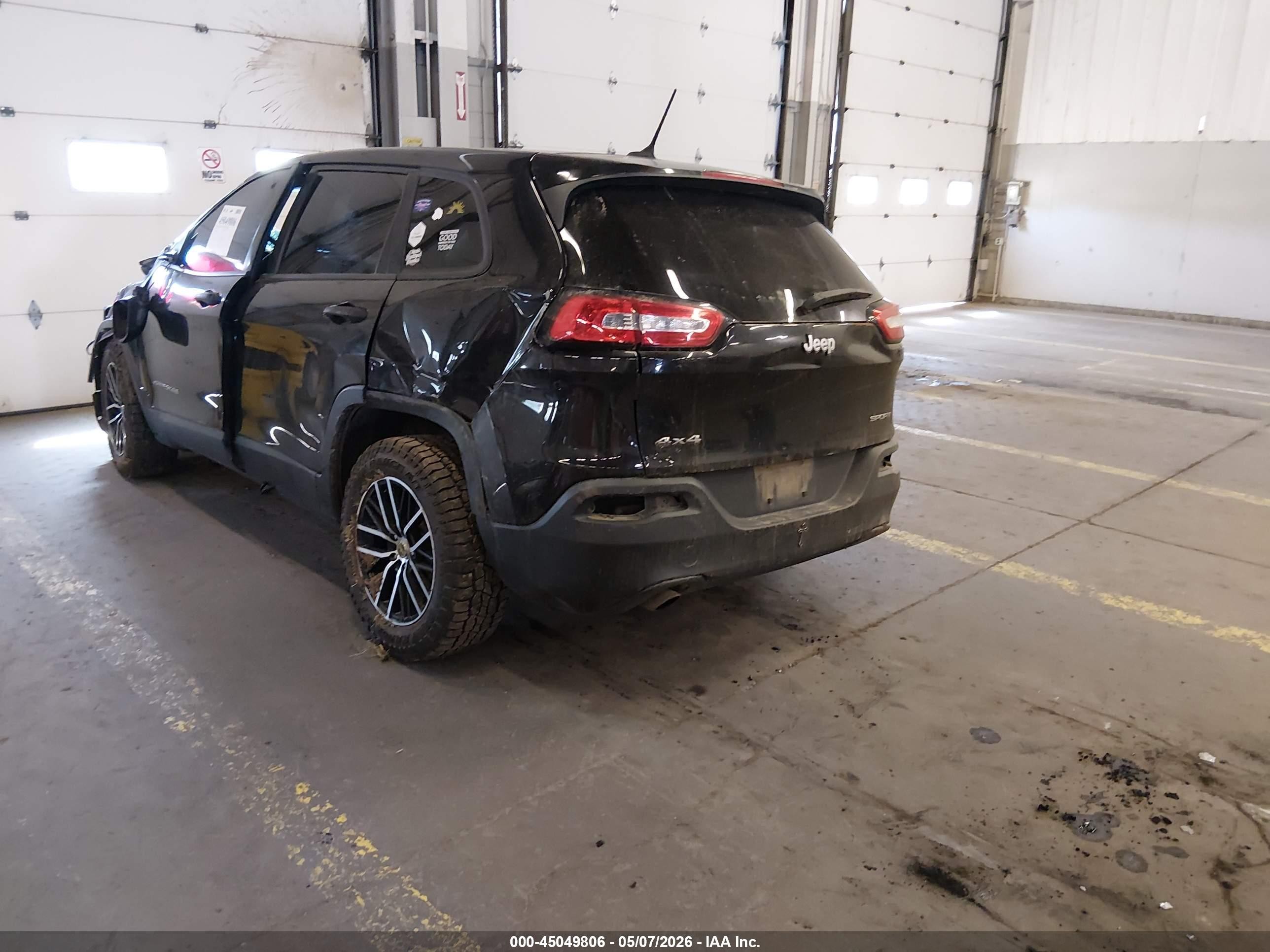 2015 Jeep Cherokee Sport Black vin: 1C4PJMAB8FW792097