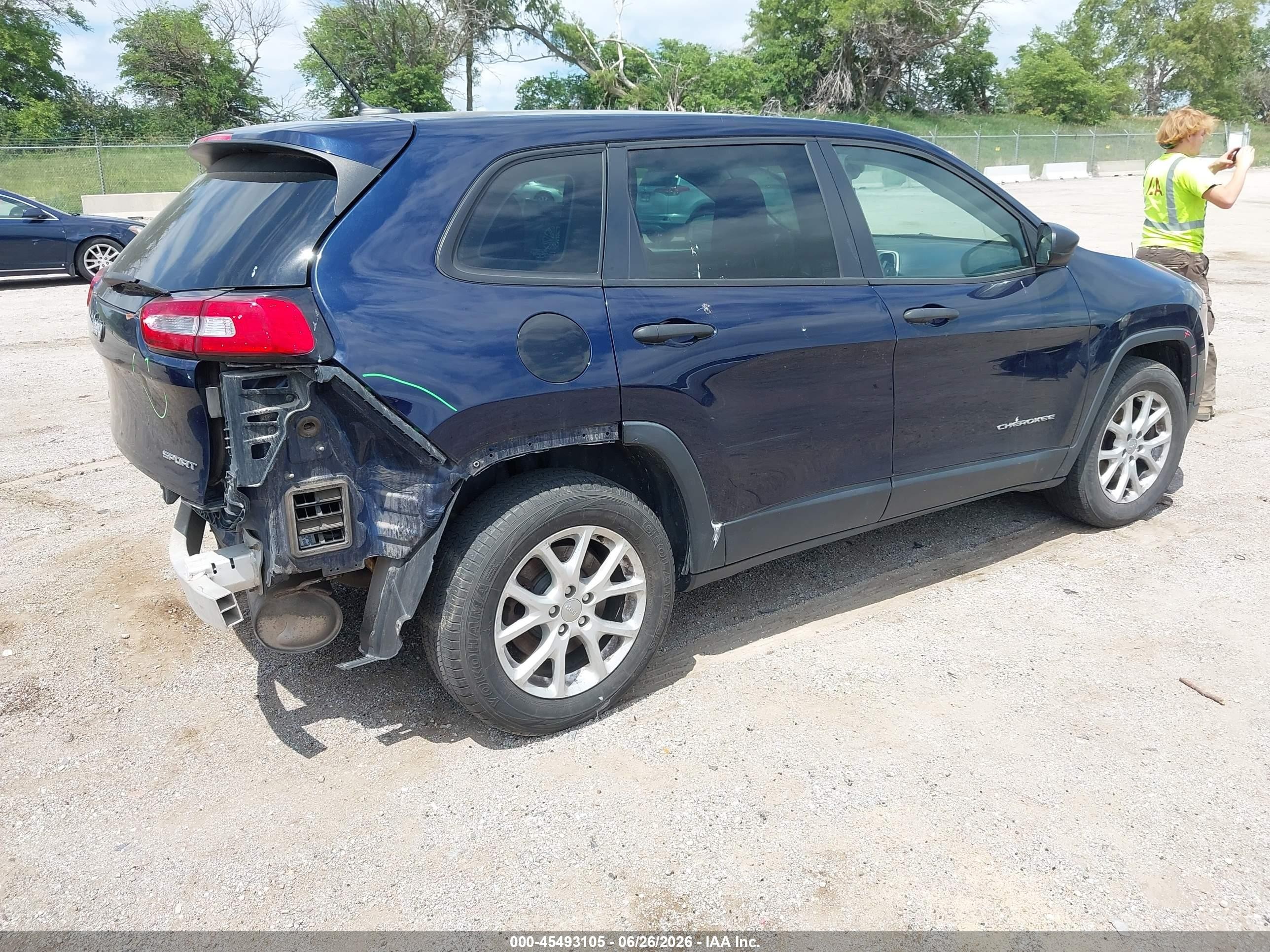 2014 Jeep Cherokee Sport Blue vin: 1C4PJMAB9EW233298