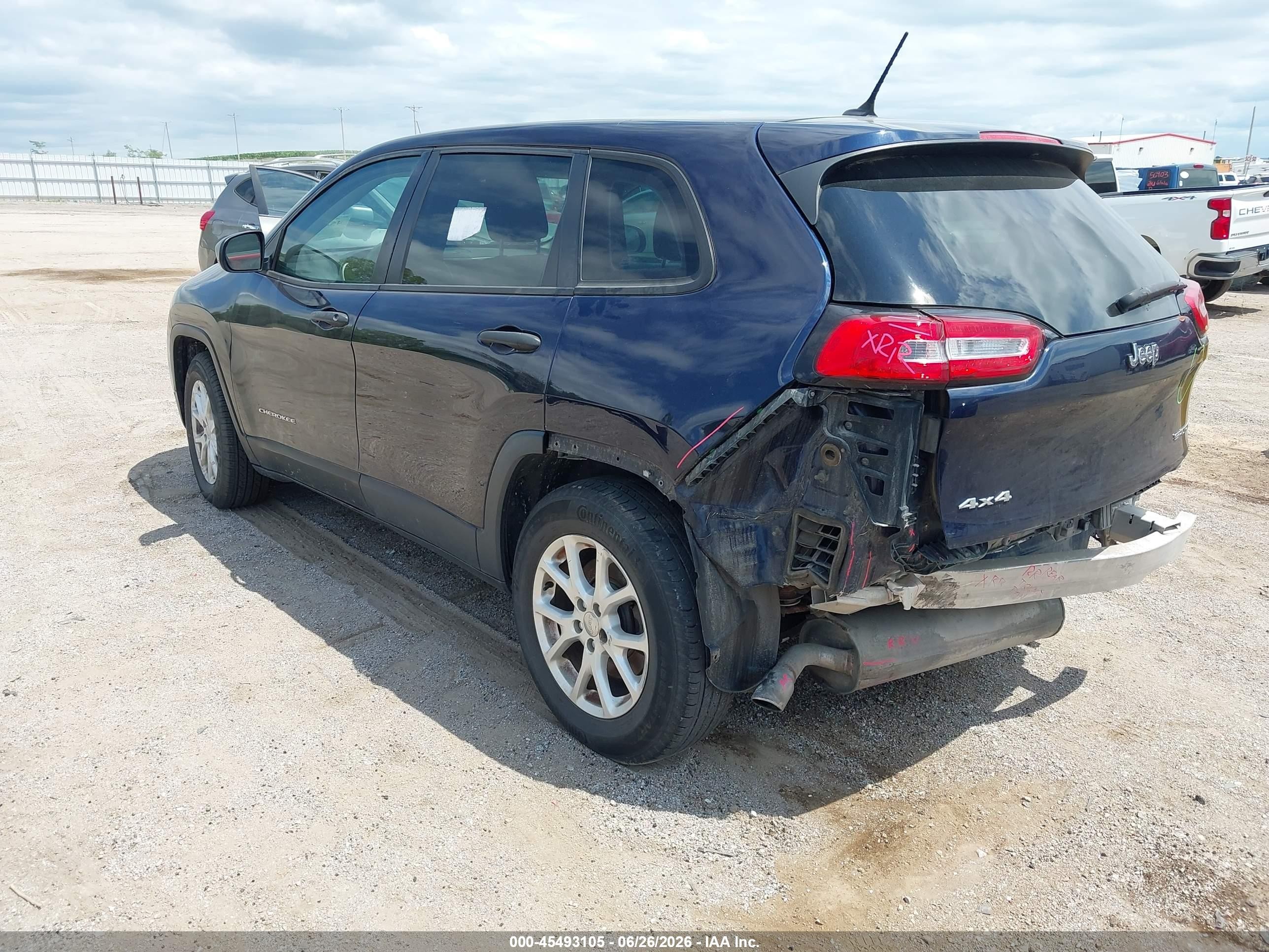2014 Jeep Cherokee Sport Blue vin: 1C4PJMAB9EW233298