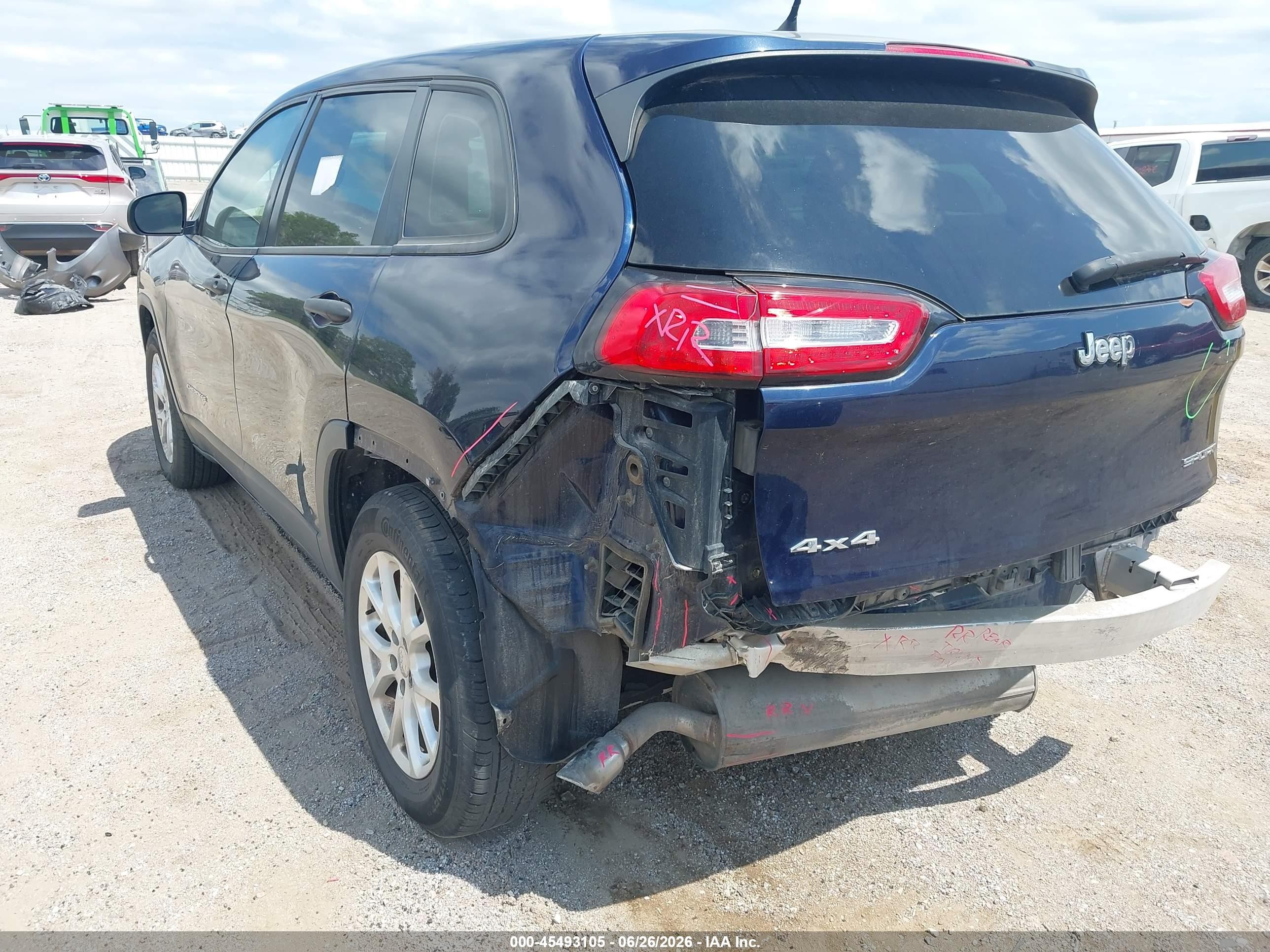2014 Jeep Cherokee Sport Blue vin: 1C4PJMAB9EW233298