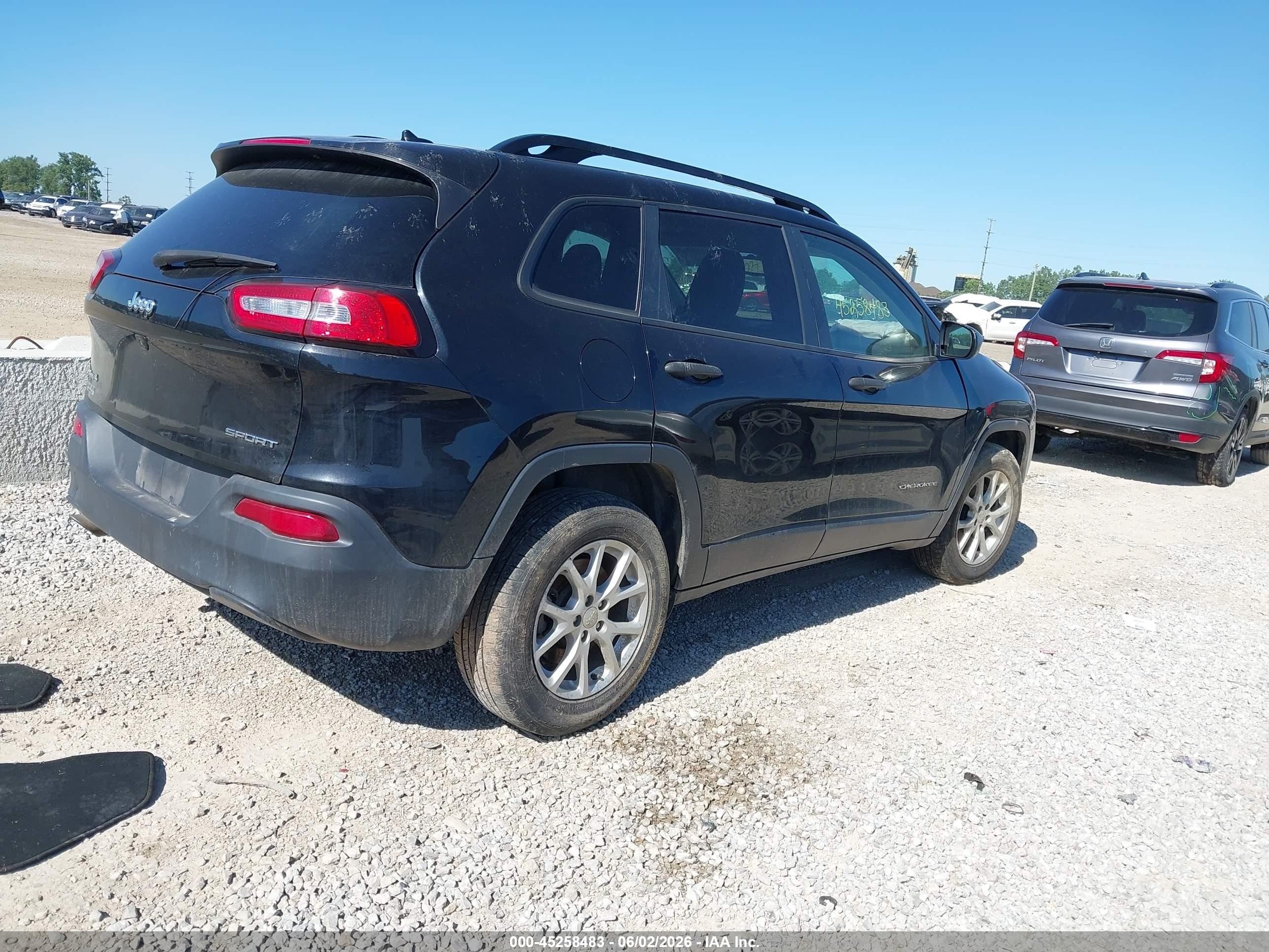 2016 Jeep Cherokee Sport Black vin: 1C4PJMABOGW240630