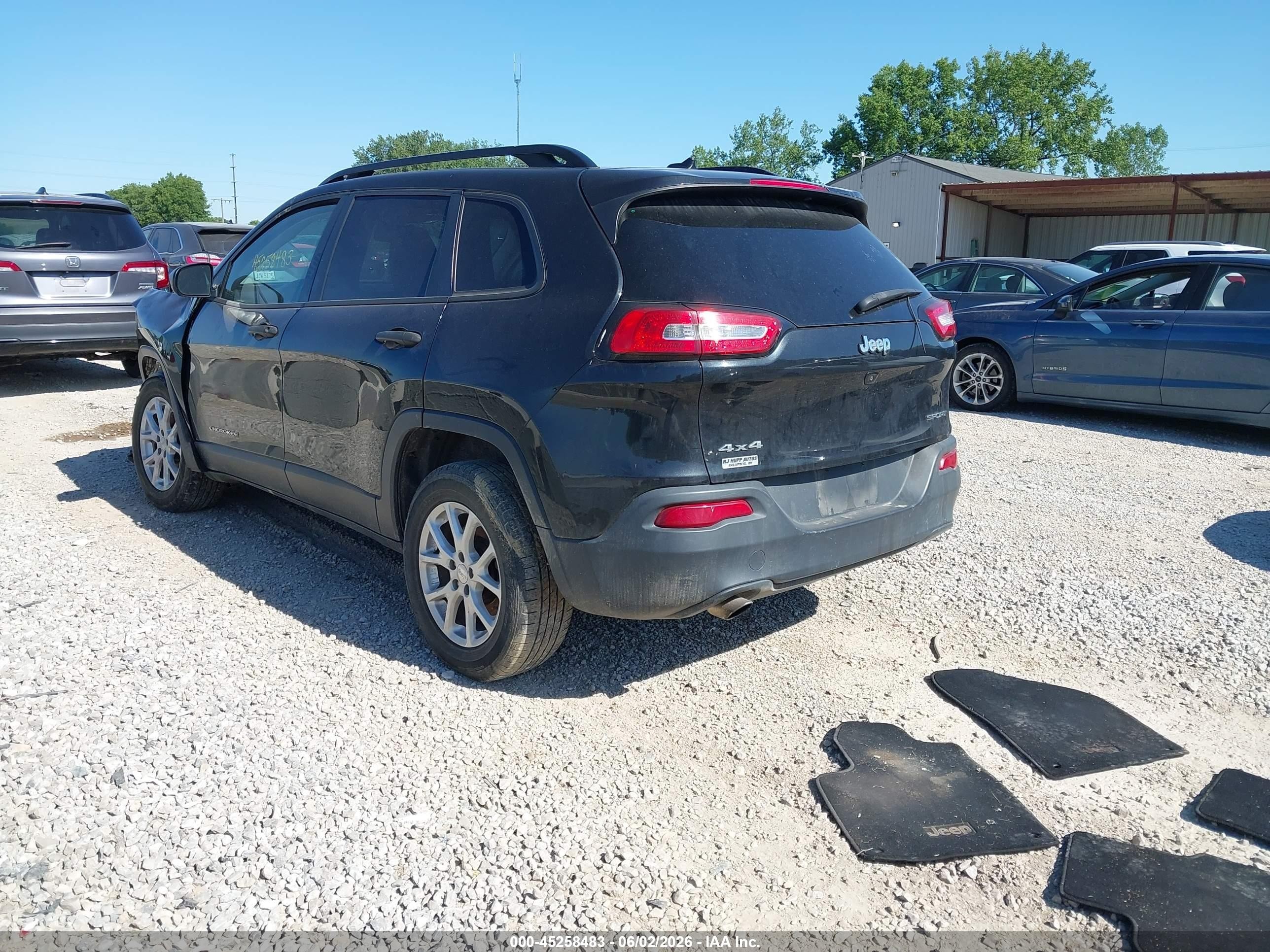 2016 Jeep Cherokee Sport Black vin: 1C4PJMABOGW240630