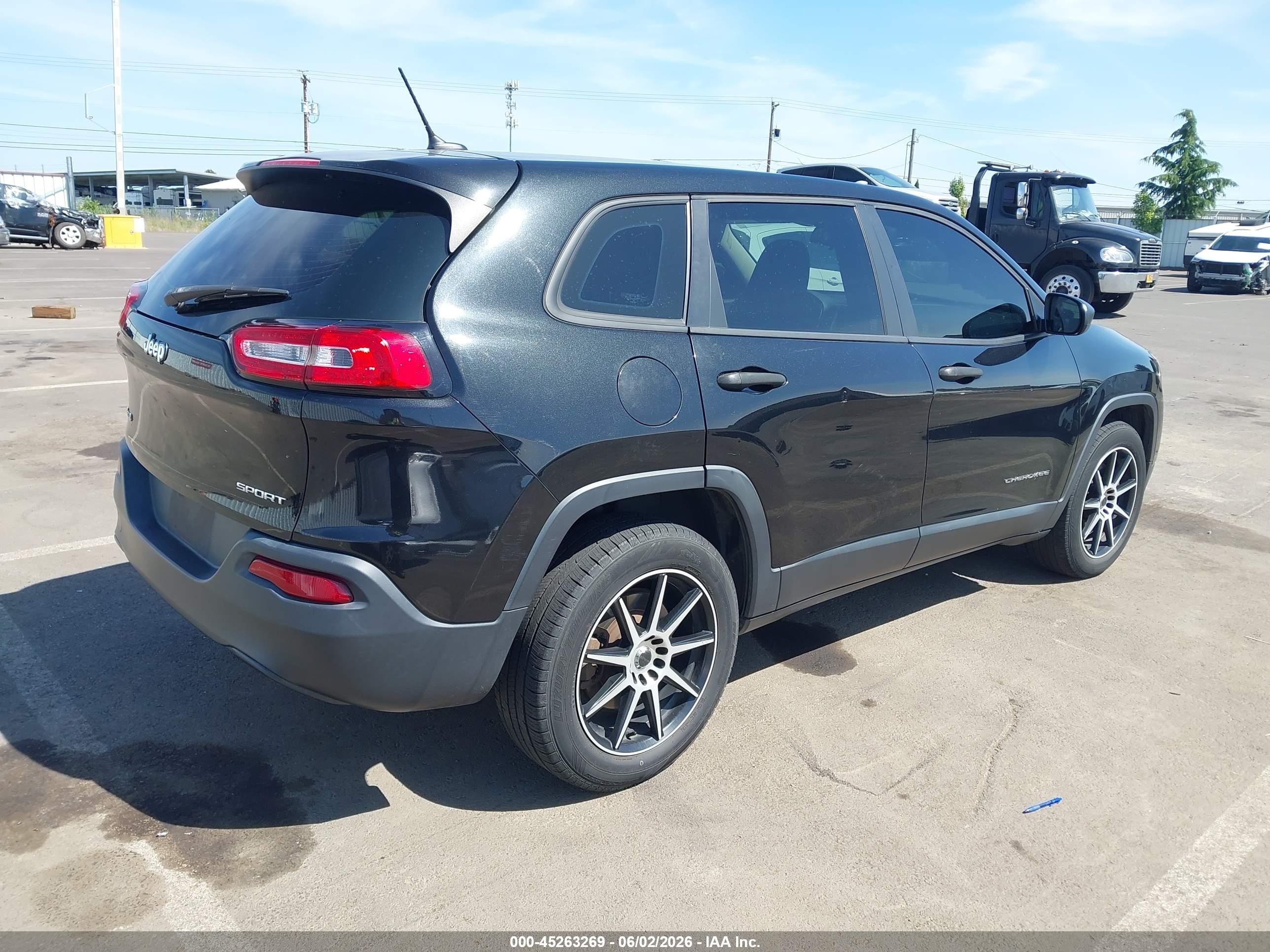 2014 Jeep Cherokee Sport Black vin: 1C4PJMABXEW266715