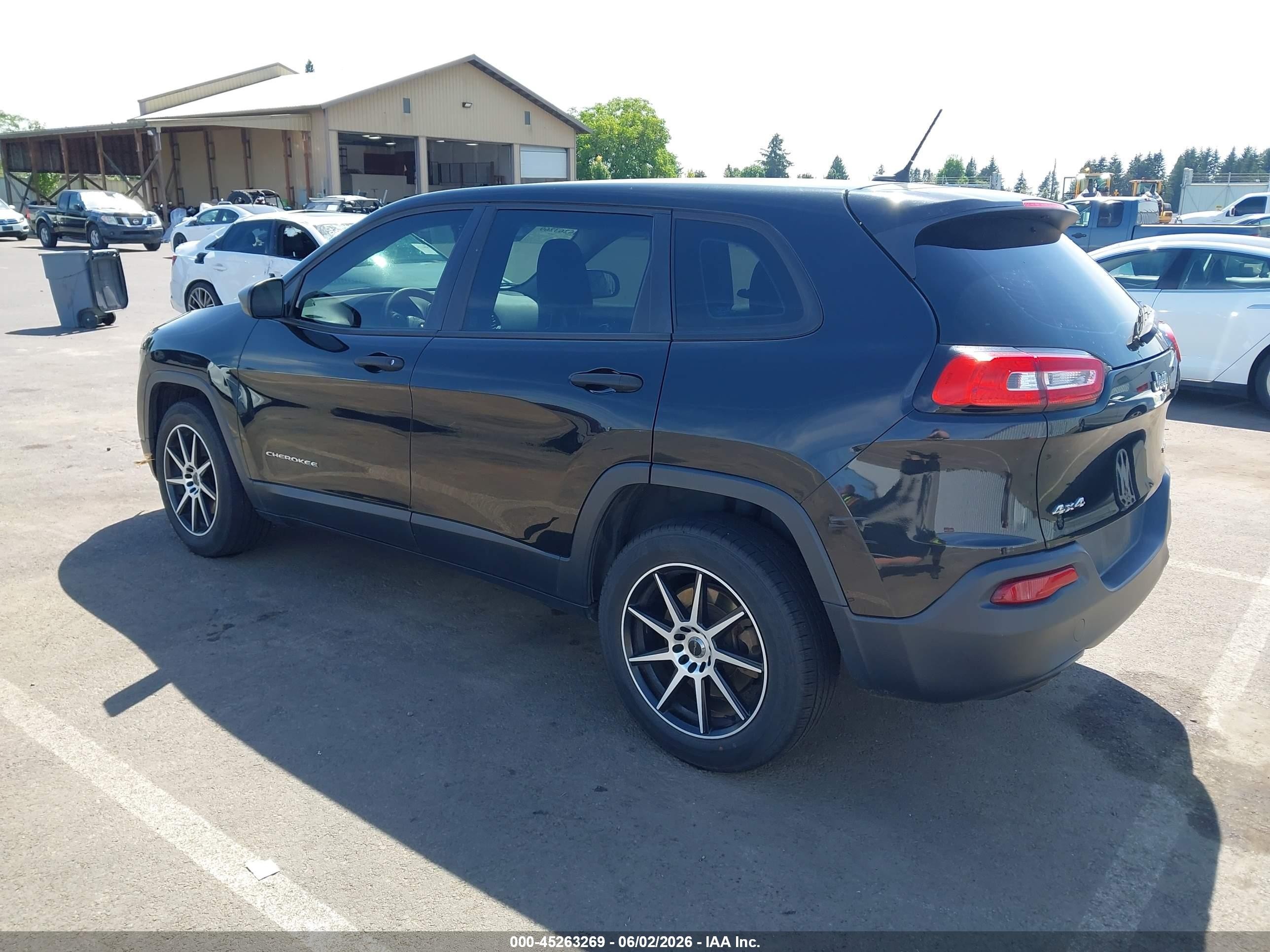 2014 Jeep Cherokee Sport Black vin: 1C4PJMABXEW266715
