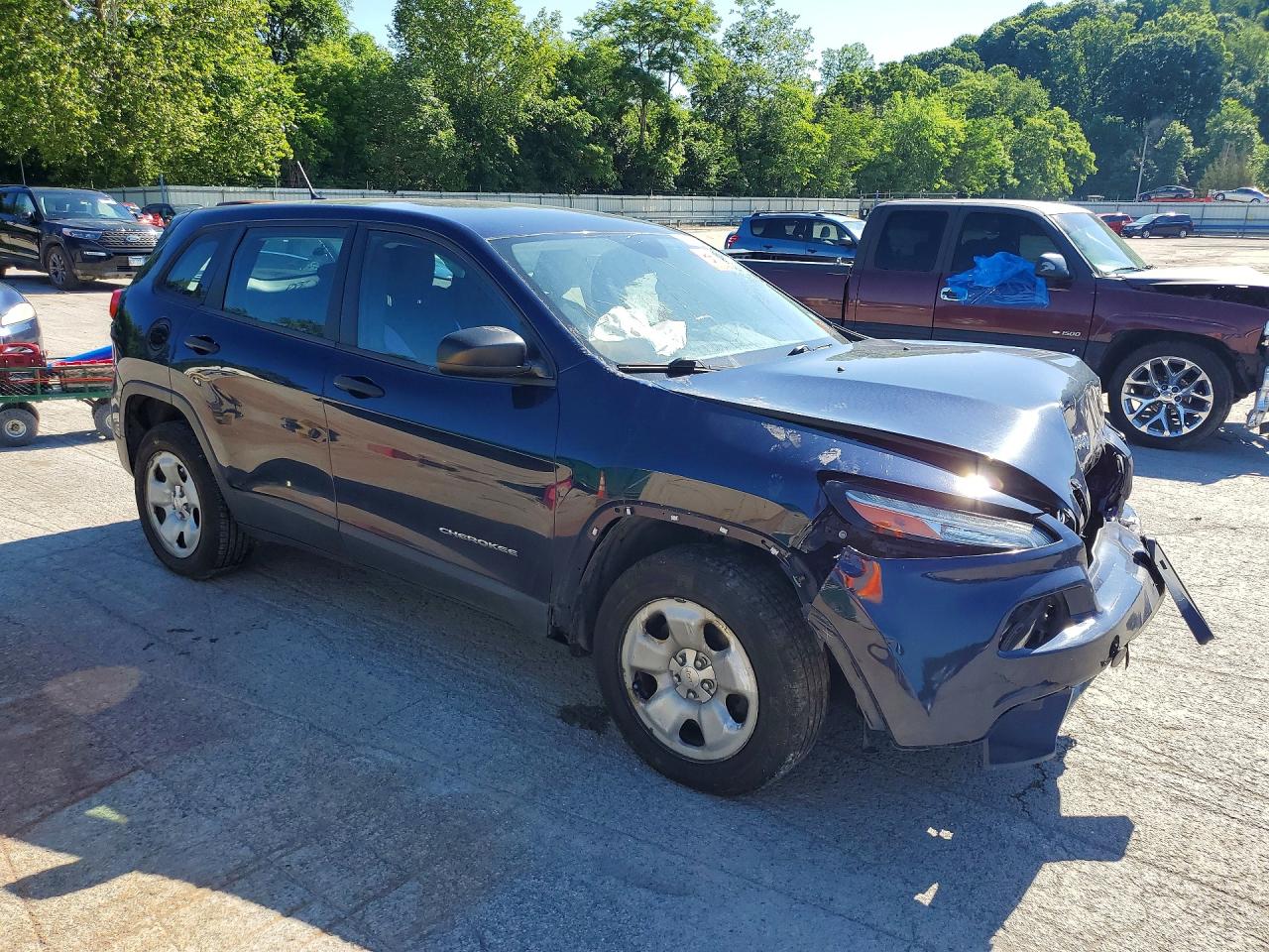 2014 Jeep Cherokee Sport Blue vin: 1C4PJMABXEW285331