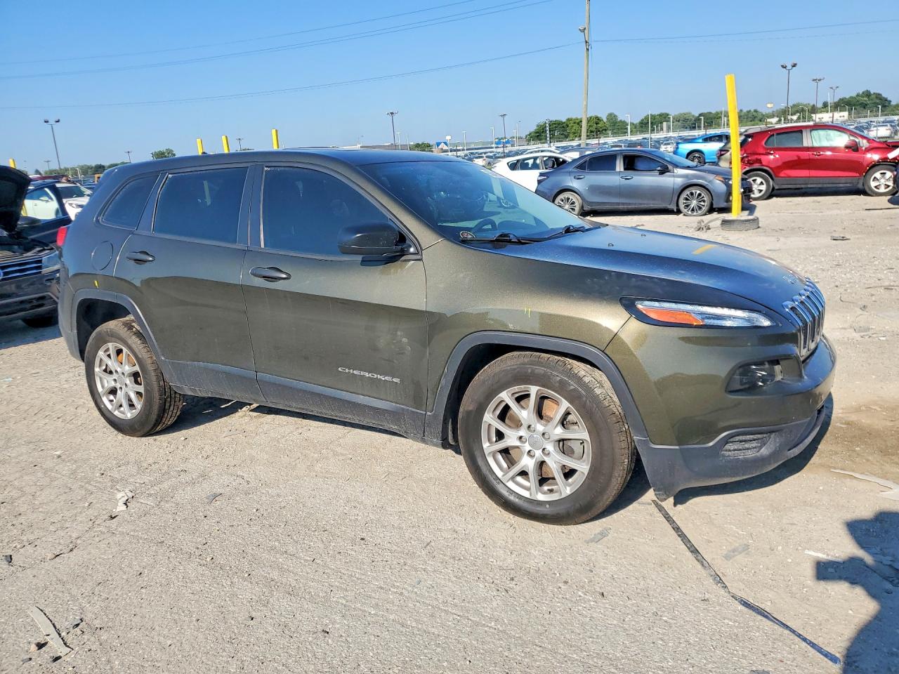 2015 Jeep Cherokee Sport Green vin: 1C4PJMABXFW503981
