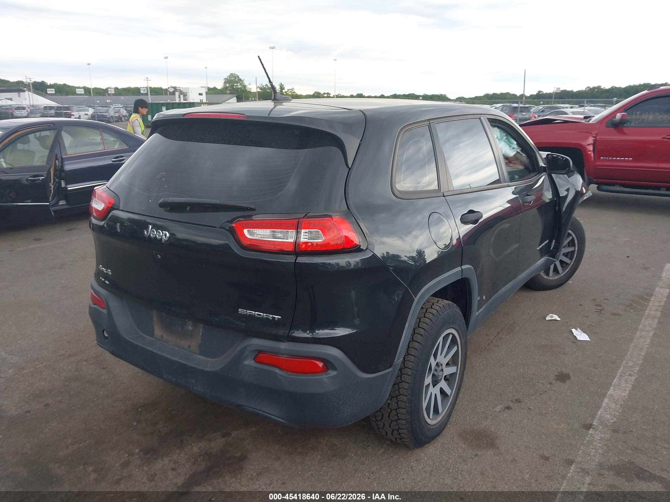 2015 Jeep Cherokee Sport Black vin: 1C4PJMABXFW546782