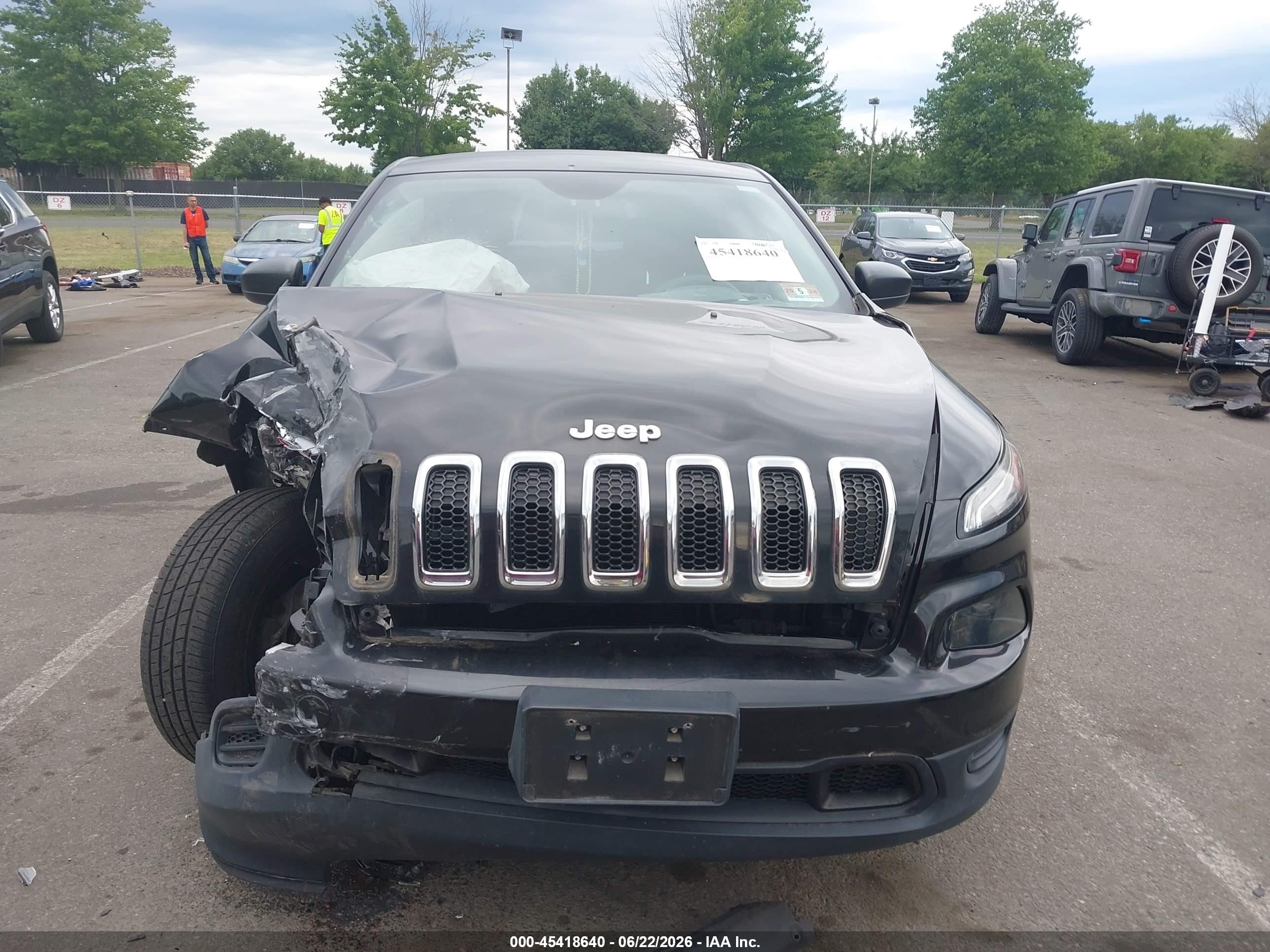 2015 Jeep Cherokee Sport Black vin: 1C4PJMABXFW546782