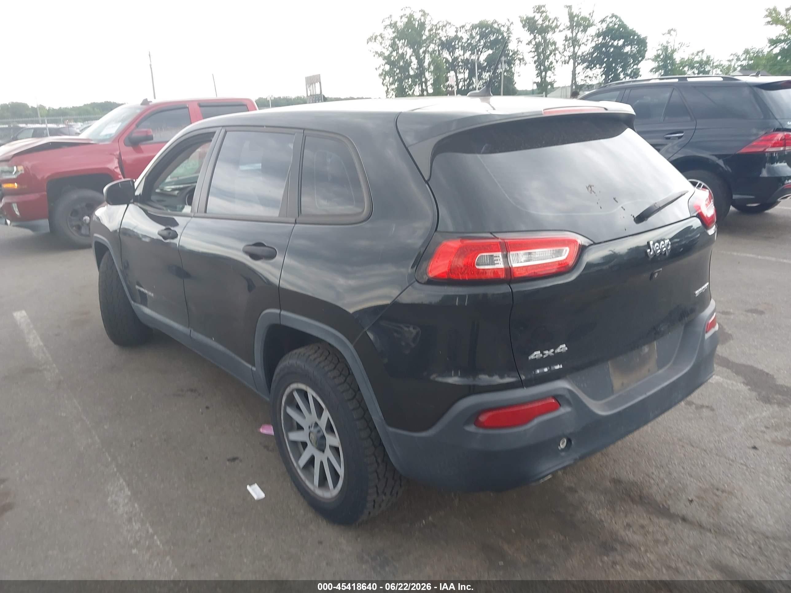 2015 Jeep Cherokee Sport Black vin: 1C4PJMABXFW546782