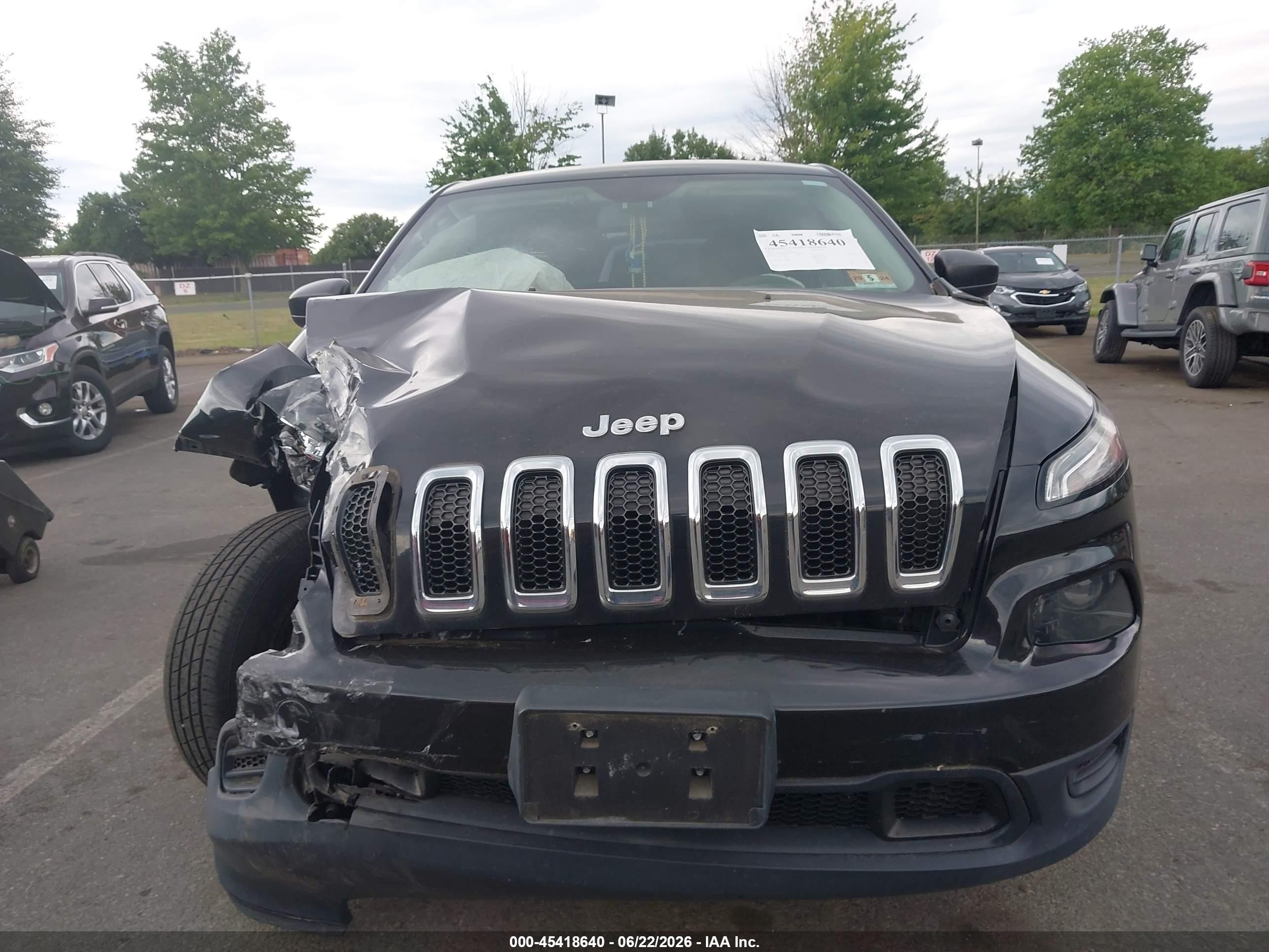 2015 Jeep Cherokee Sport Black vin: 1C4PJMABXFW546782