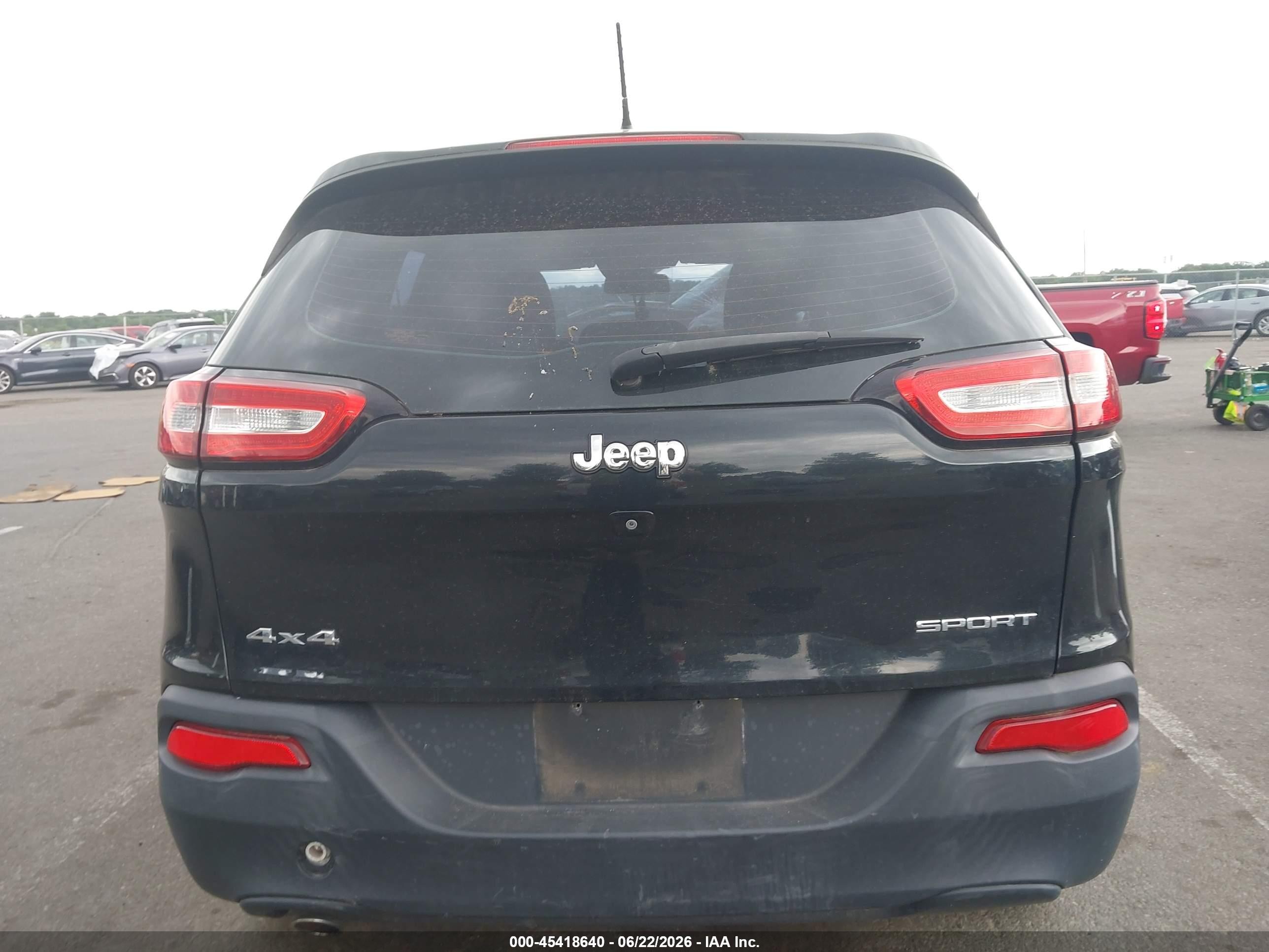 2015 Jeep Cherokee Sport Black vin: 1C4PJMABXFW546782