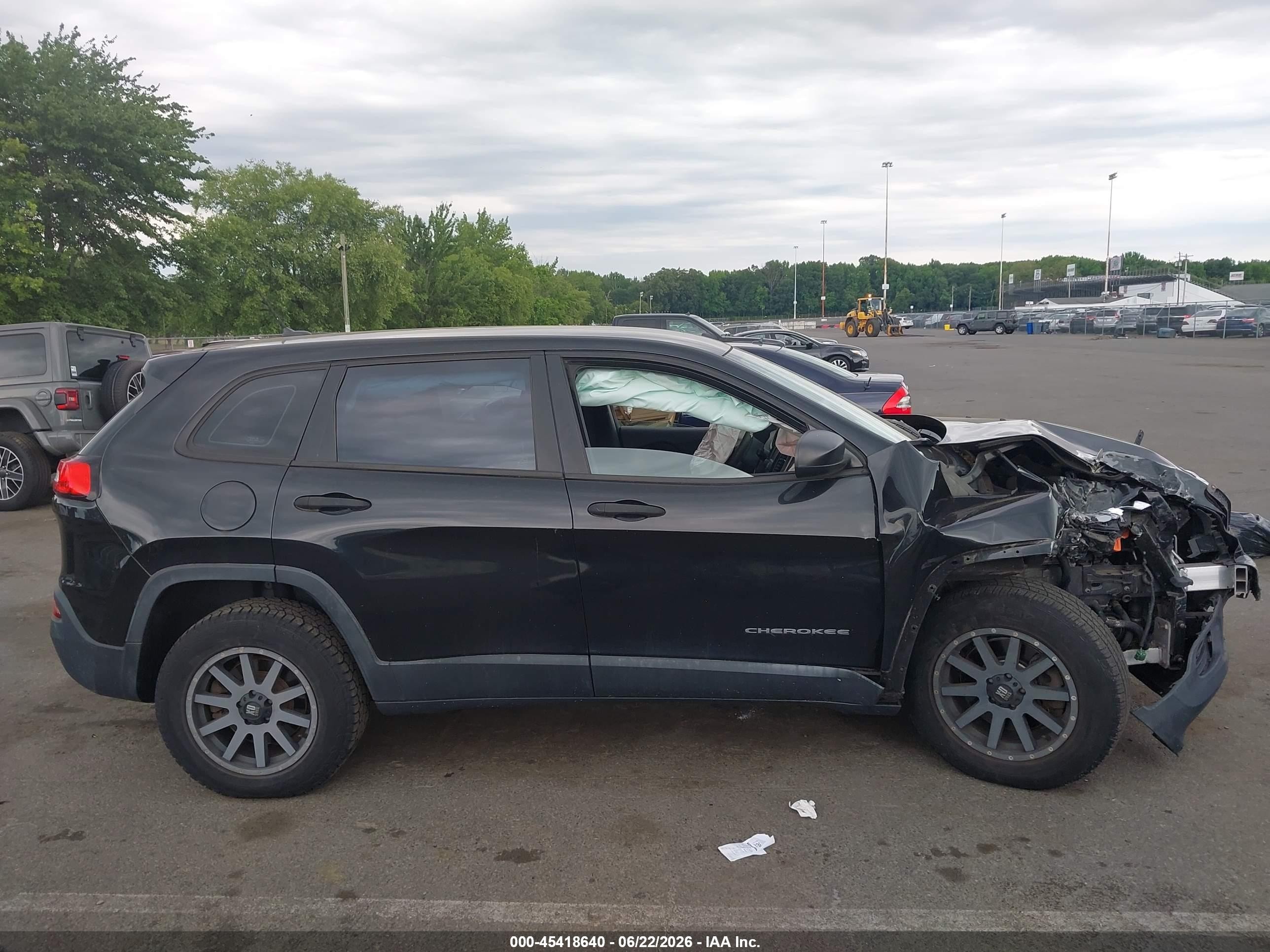 2015 Jeep Cherokee Sport Black vin: 1C4PJMABXFW546782