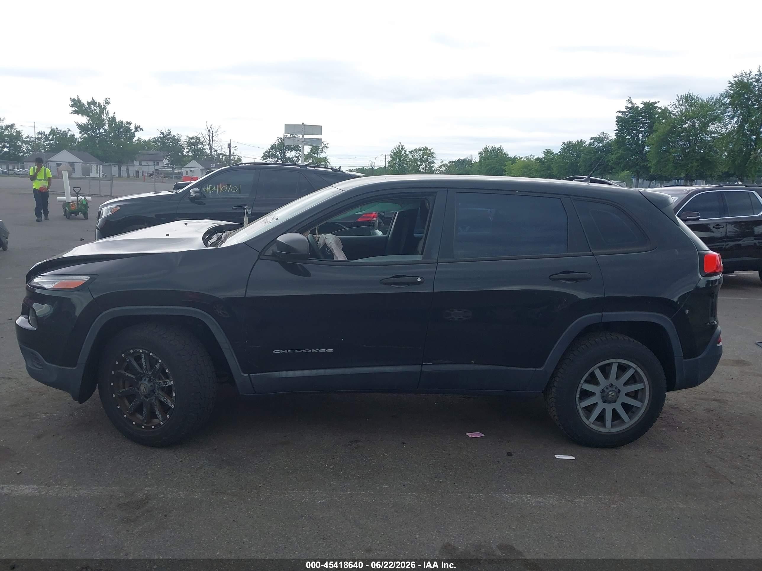 2015 Jeep Cherokee Sport Black vin: 1C4PJMABXFW546782