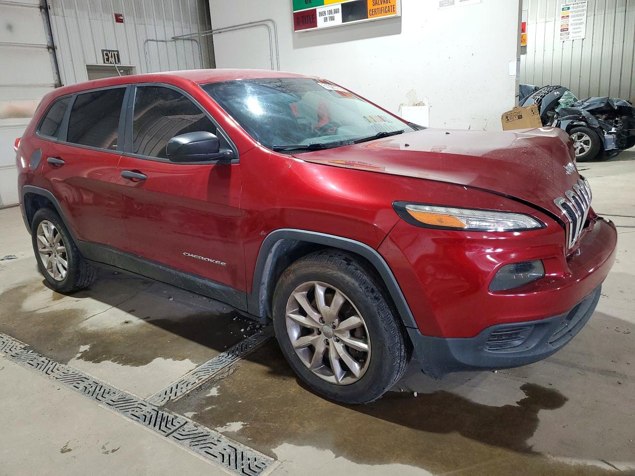 2015 Jeep Cherokee Sport Maroon vin: 1C4PJMABXFW624476