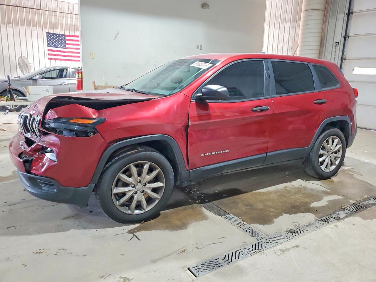 2015 Jeep Cherokee Sport Maroon vin: 1C4PJMABXFW624476
