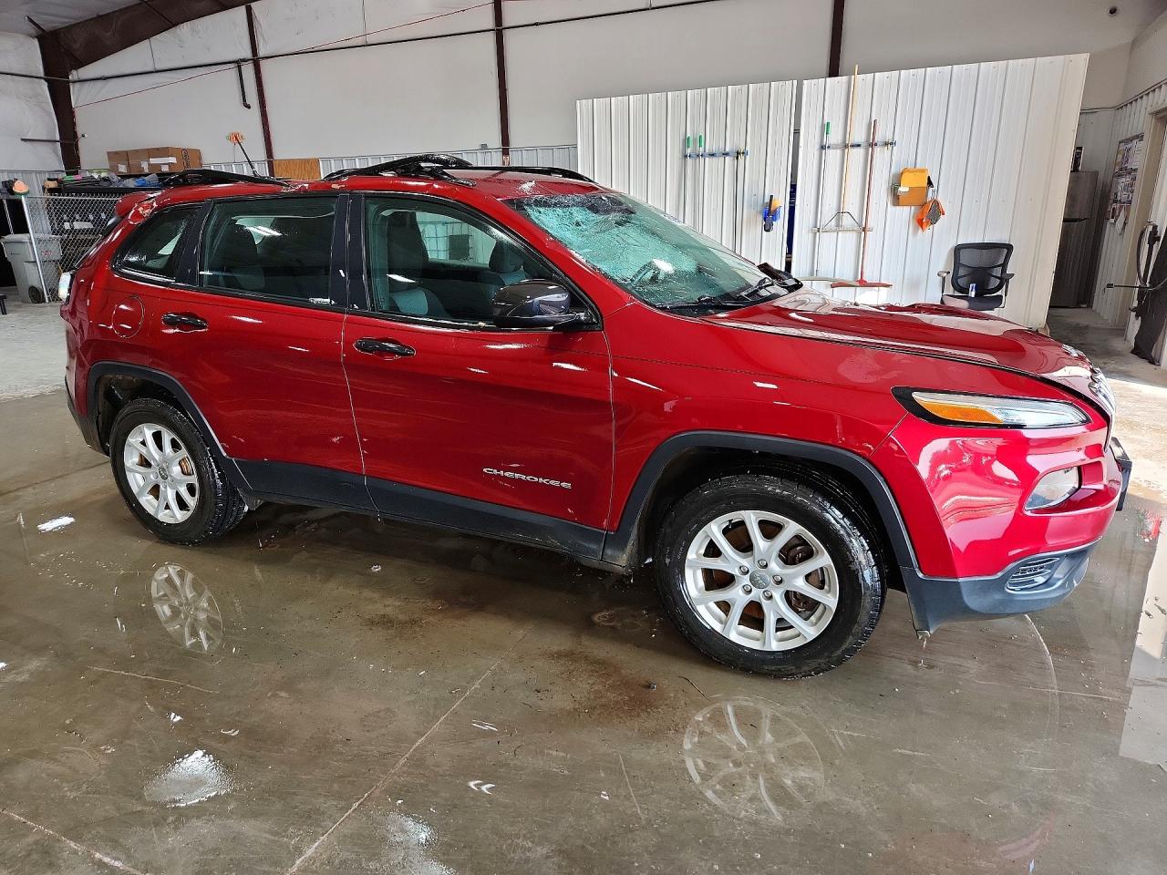 2015 Jeep Cherokee Sport Maroon vin: 1C4PJMABXFW682345