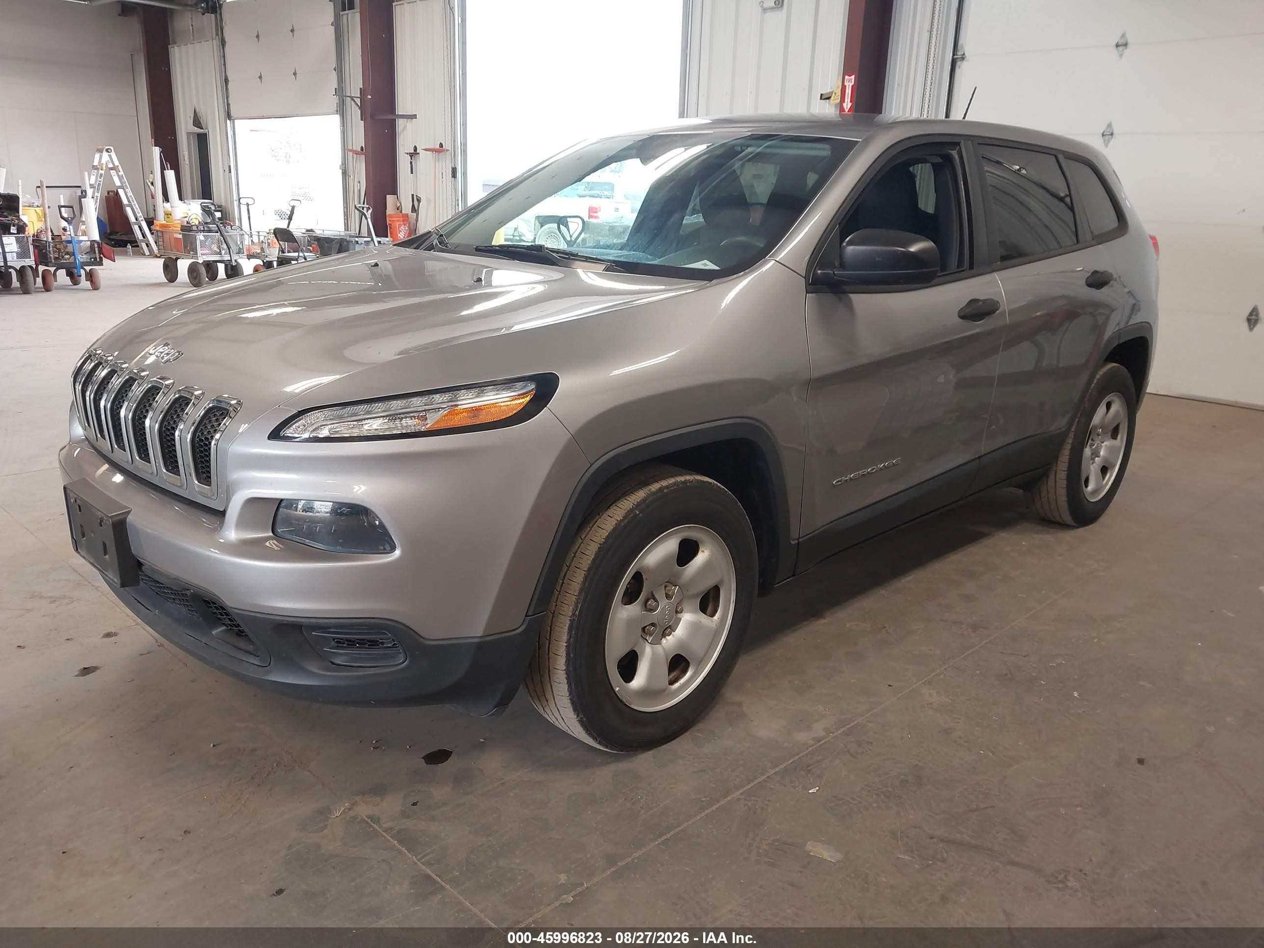 2016 Jeep Cherokee Sport Gray vin: 1C4PJMABXGW343487