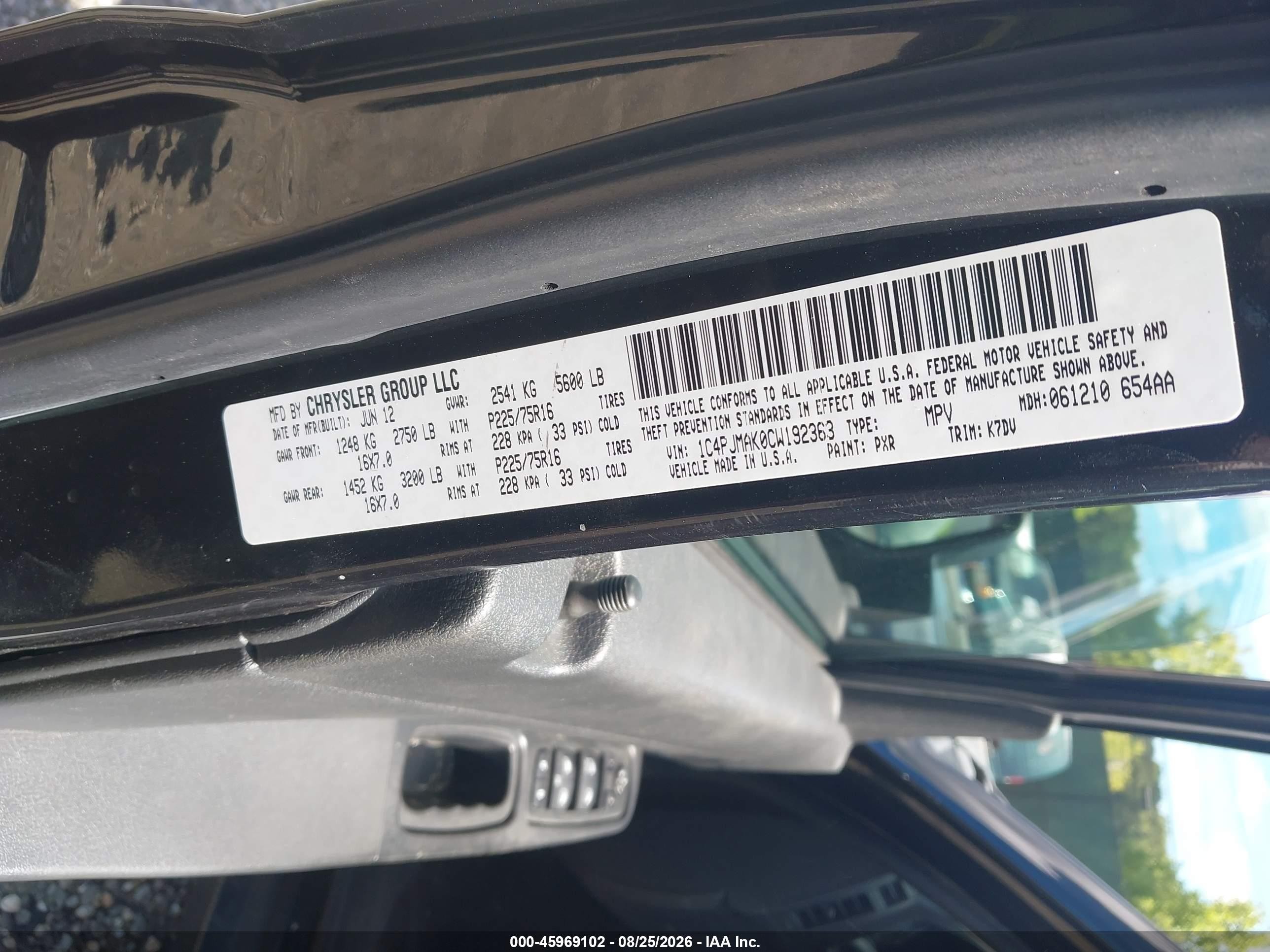 2012 Jeep Liberty Sport Black vin: 1C4PJMAK0CW192363