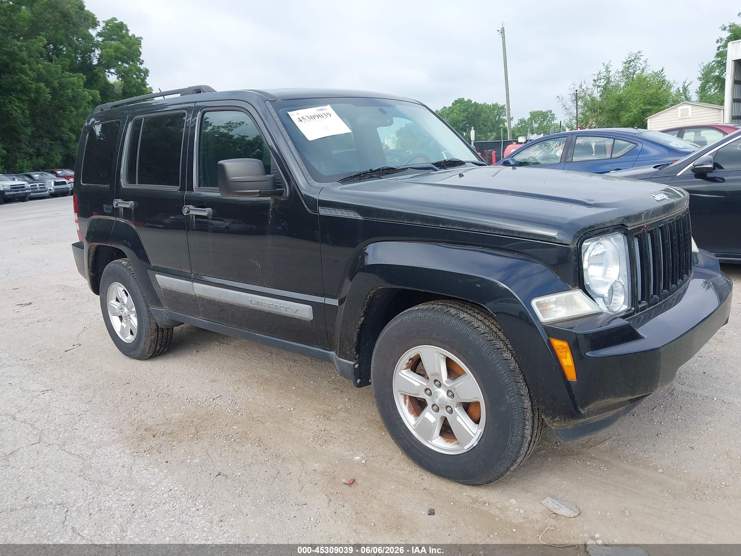 2012 Jeep Liberty Sport Black vin: 1C4PJMAK1CW158769