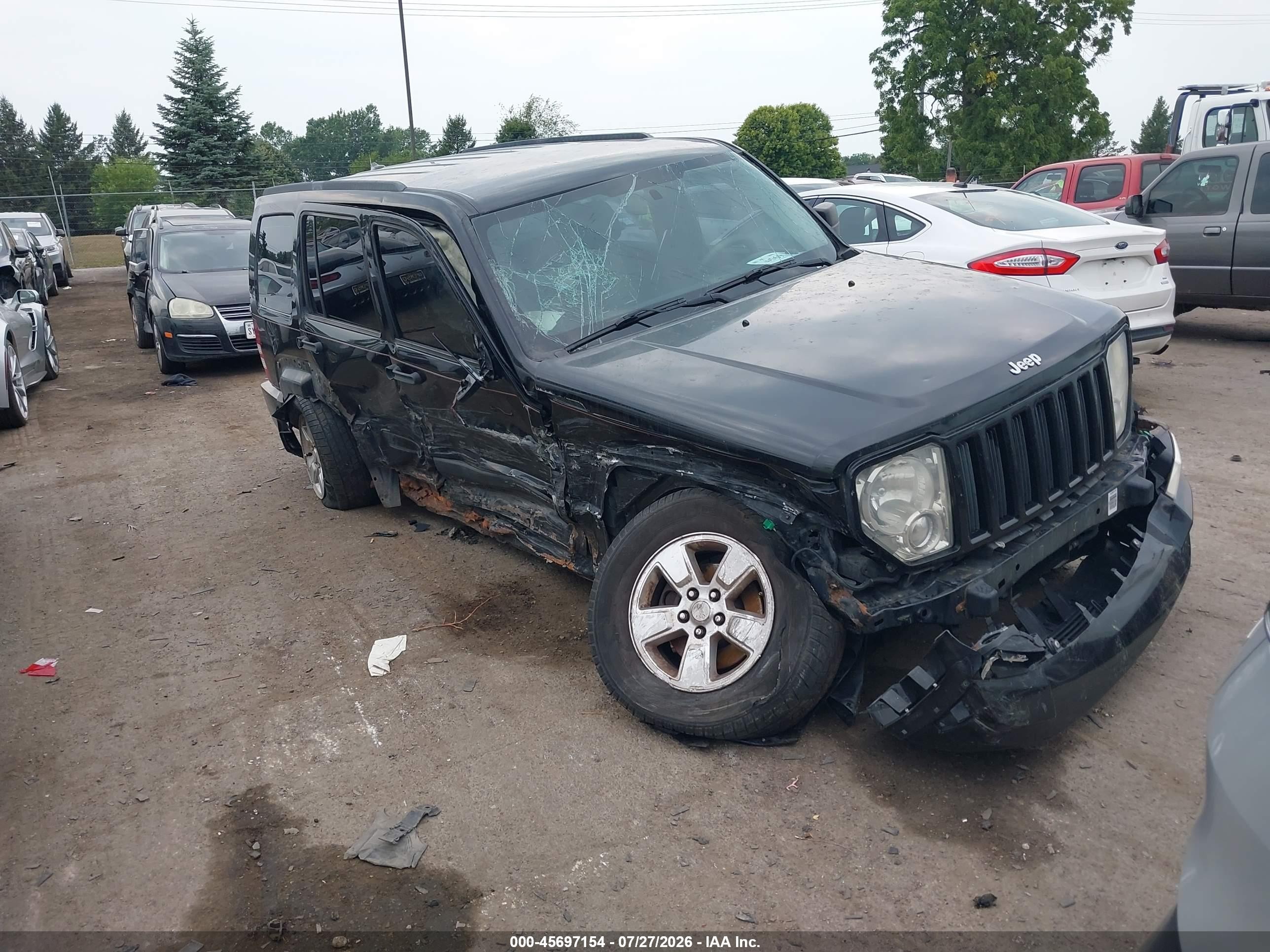 2012 Jeep Liberty Sport Черный vin: 1C4PJMAK1CW160778