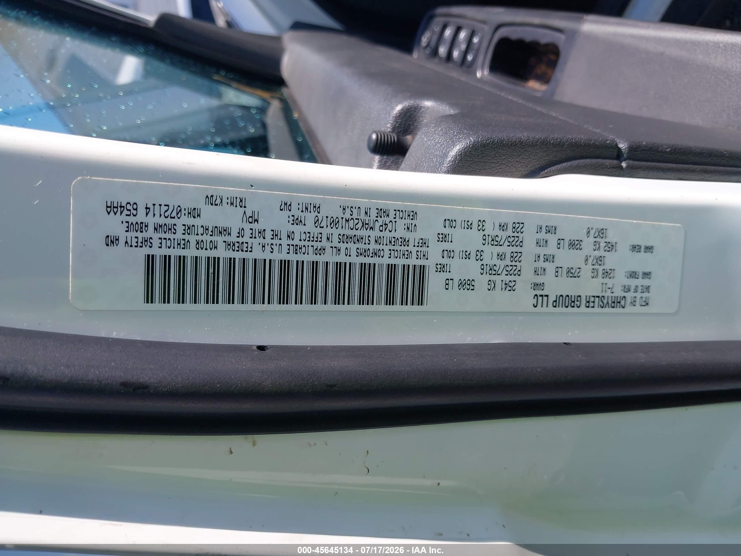 2012 Jeep Liberty Sport White vin: 1C4PJMAK2CW100170