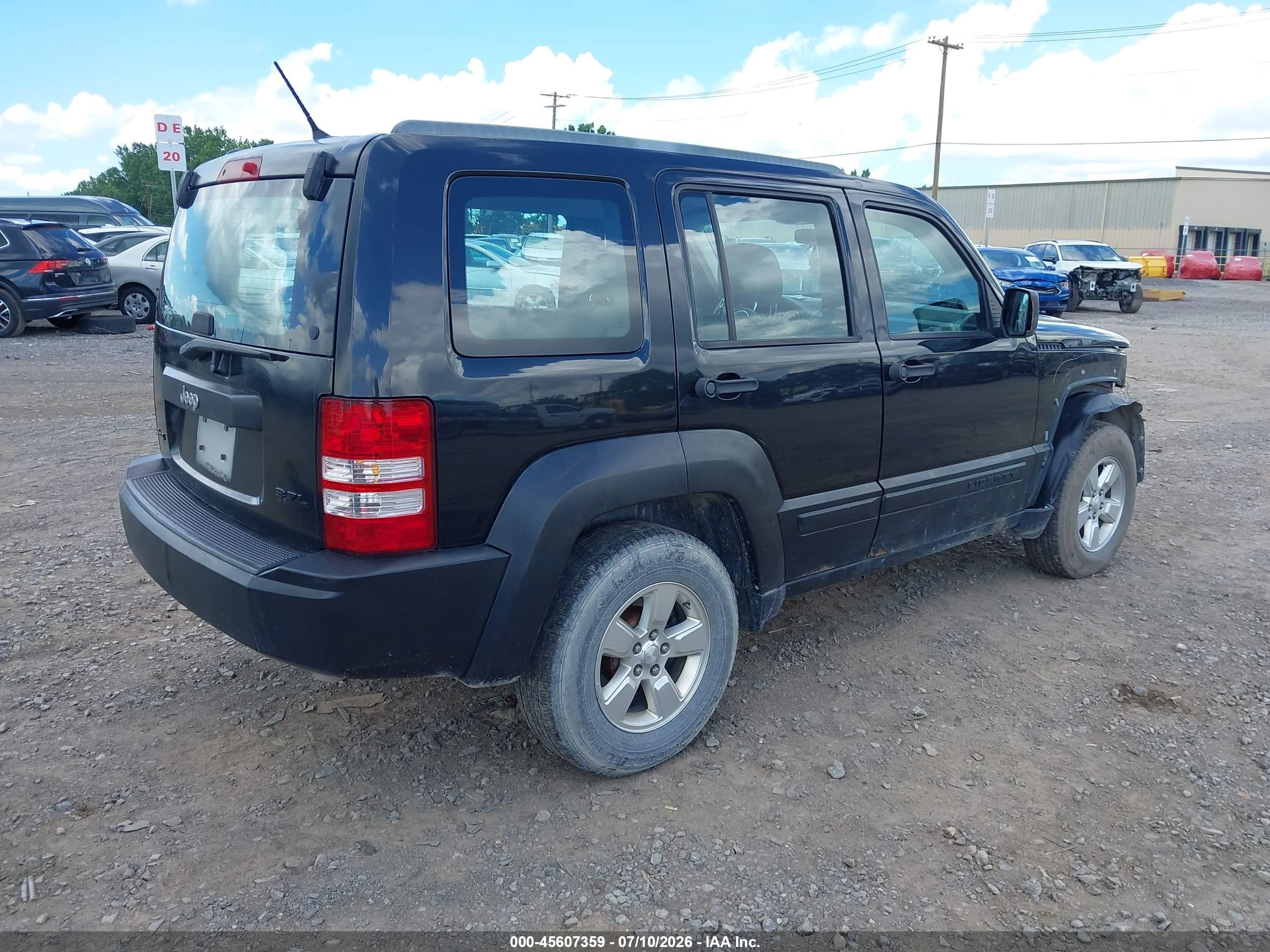 2012 Jeep Liberty Sport Black vin: 1C4PJMAK2CW103537