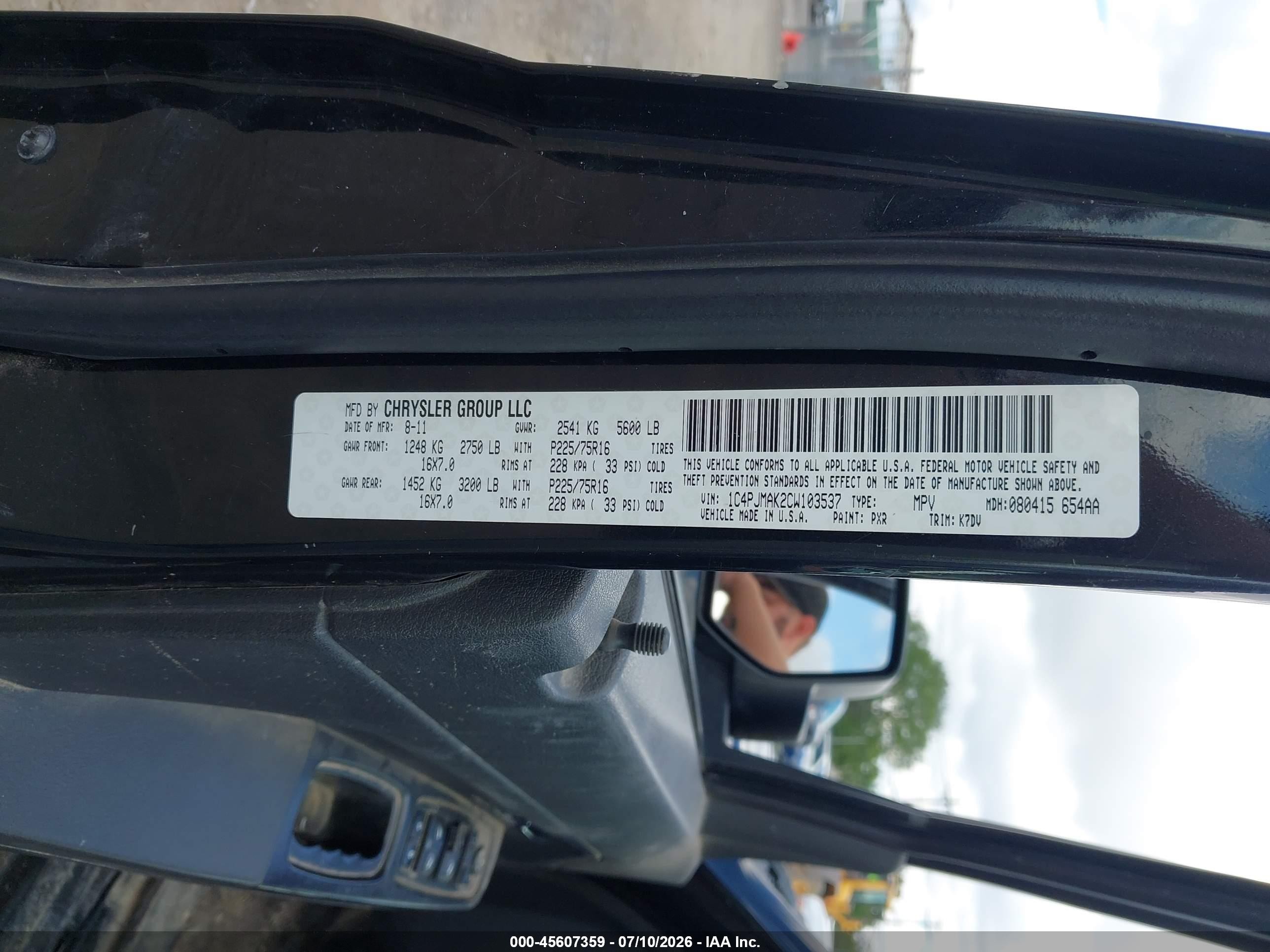 2012 Jeep Liberty Sport Black vin: 1C4PJMAK2CW103537