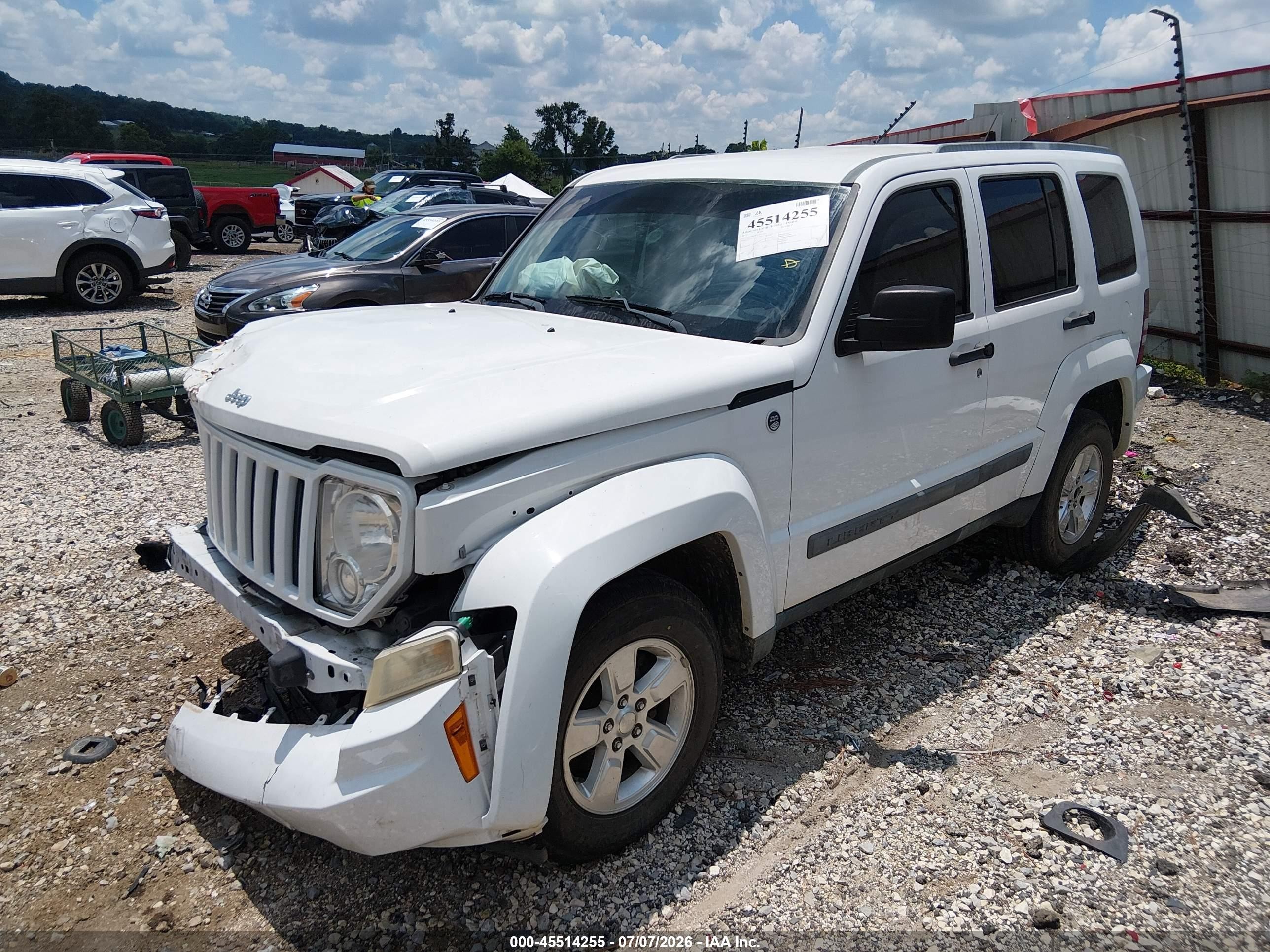2012 Jeep Liberty Sport White vin: 1C4PJMAK2CW115154