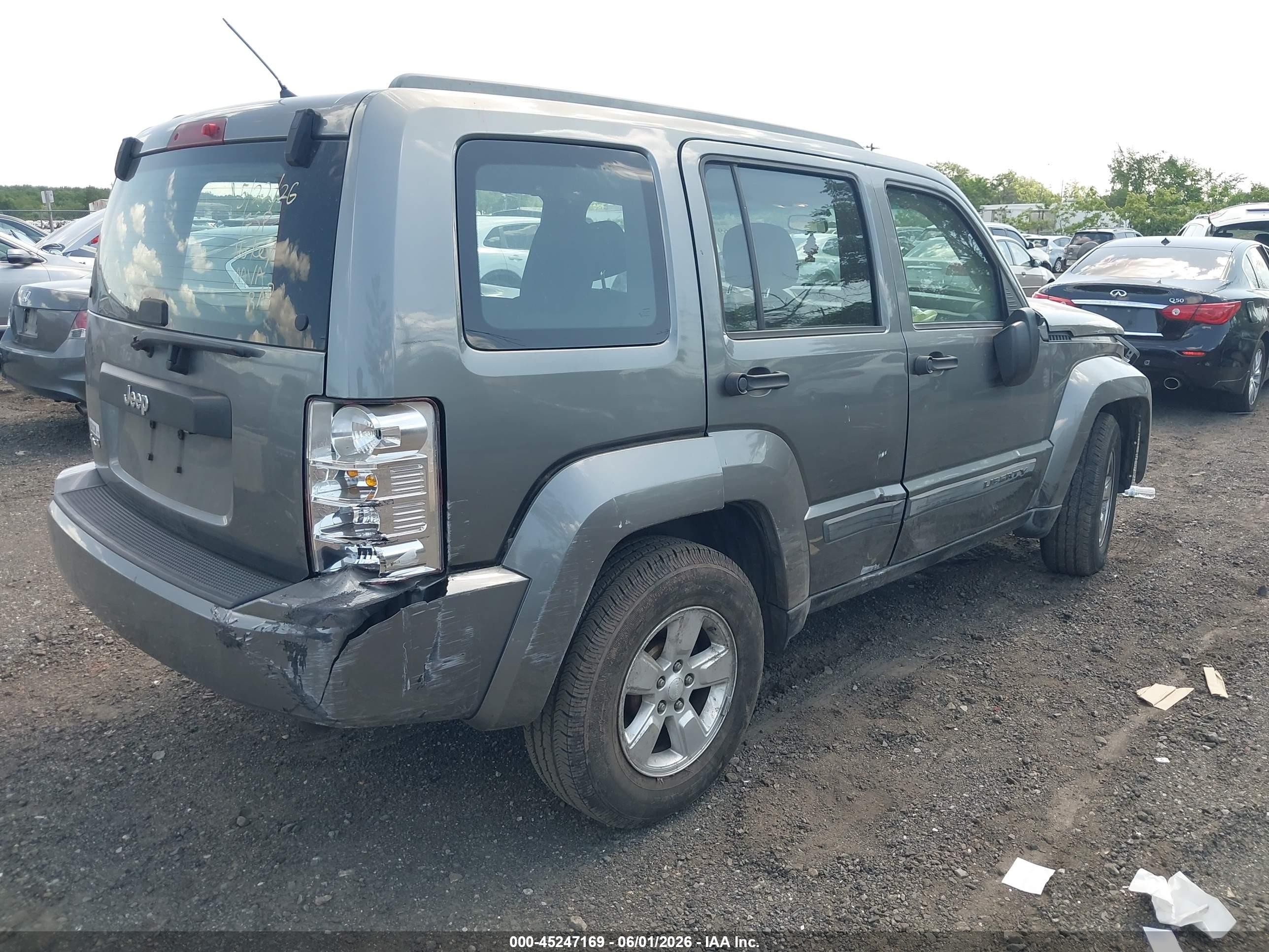 2012 Jeep Liberty Sport Gray vin: 1C4PJMAK3CW126356