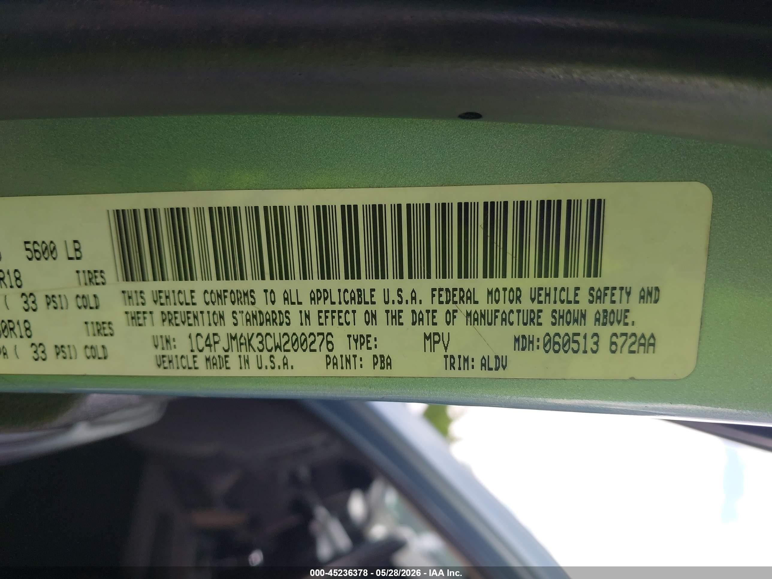 2012 Jeep Liberty Sport Light Blue vin: 1C4PJMAK3CW200276