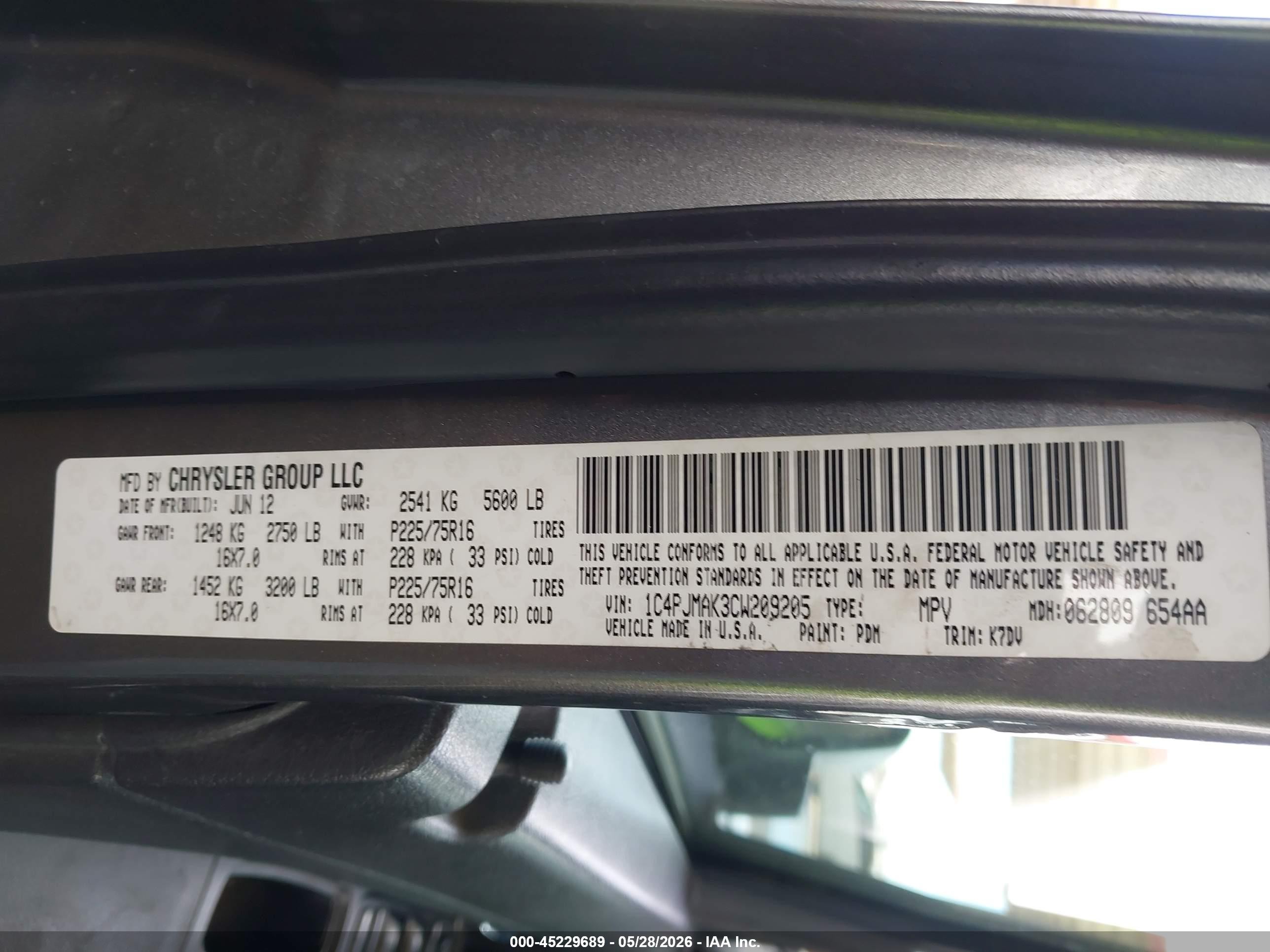 2012 Jeep Liberty Sport Gray vin: 1C4PJMAK3CW209205
