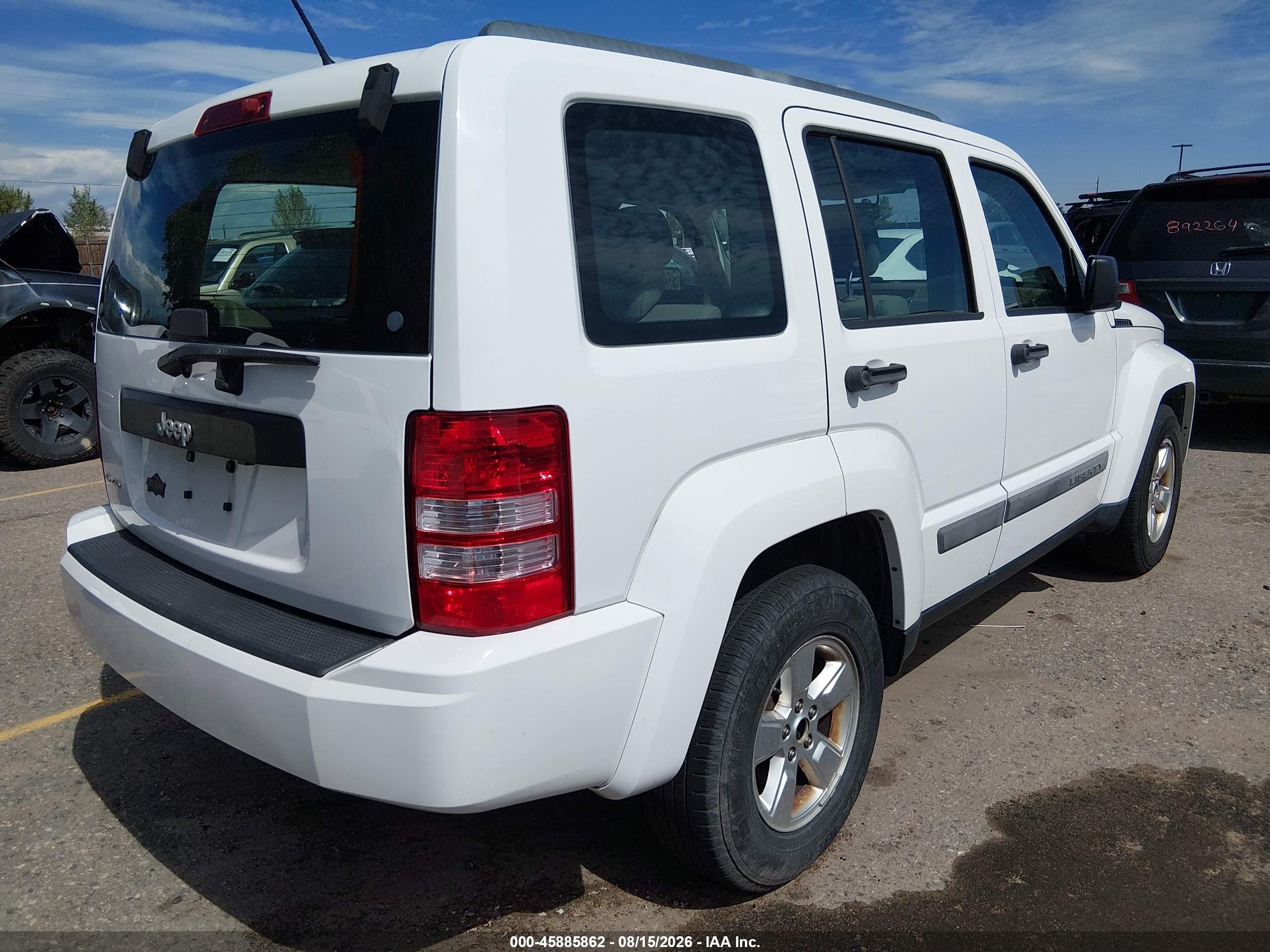 2012 Jeep Liberty Sport White vin: 1C4PJMAK4CW143876