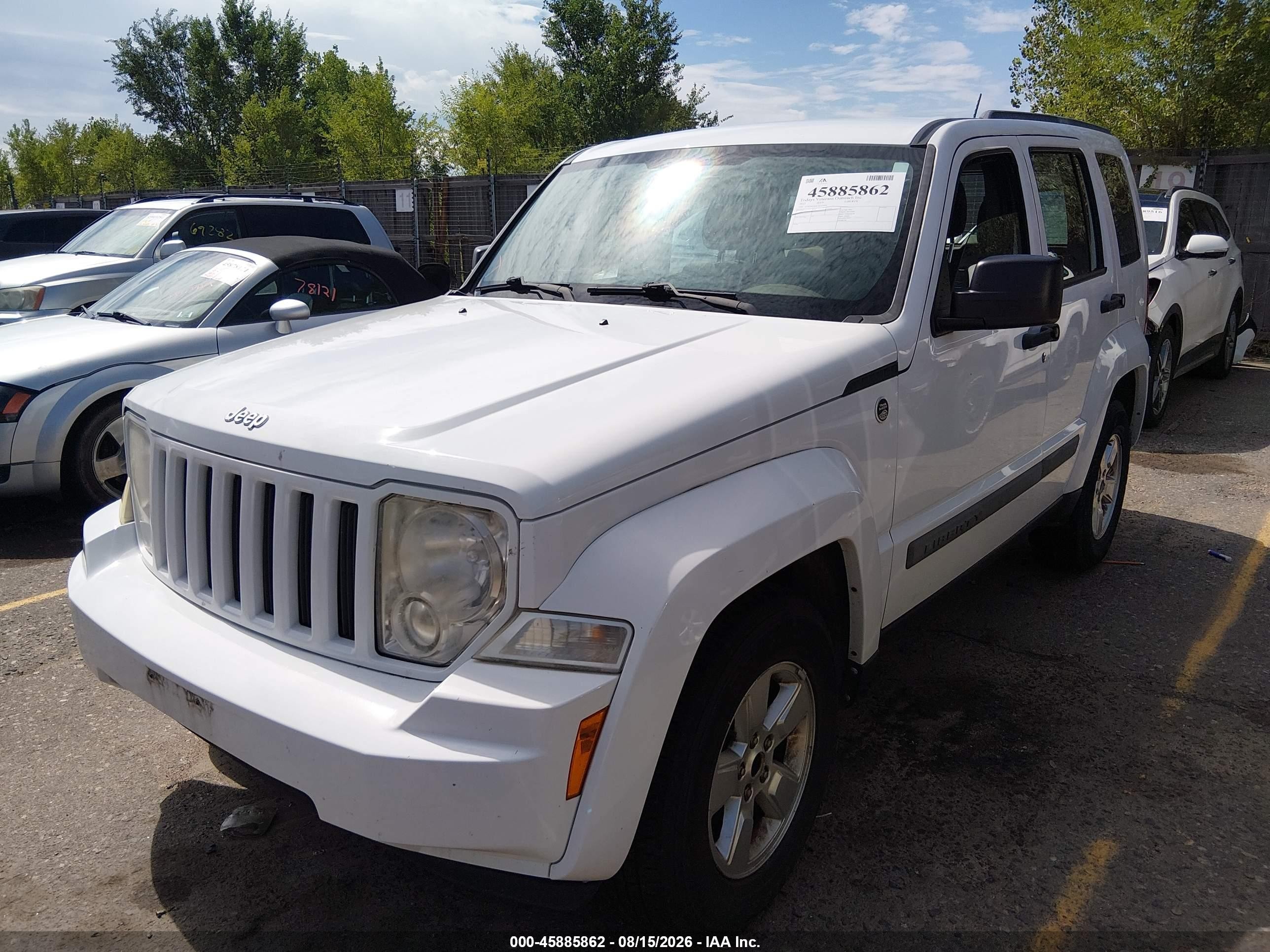2012 Jeep Liberty Sport White vin: 1C4PJMAK4CW143876