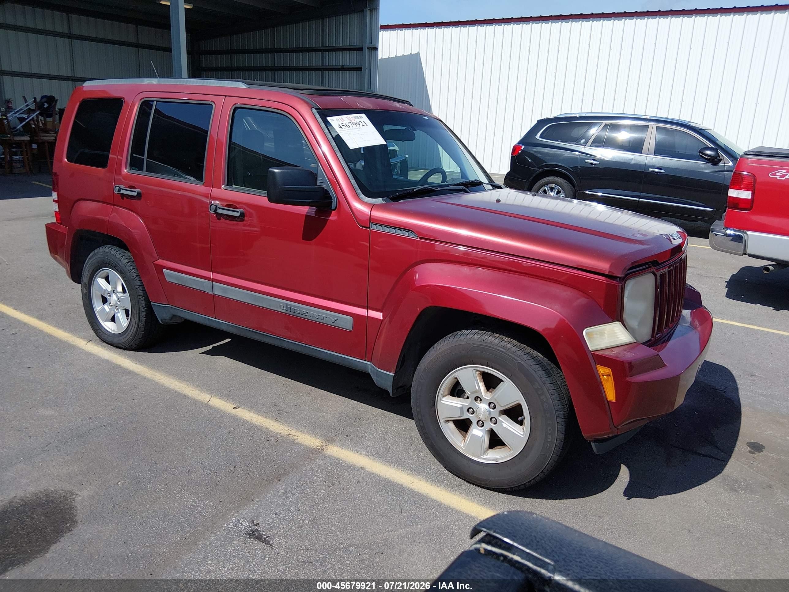 2012 Jeep Liberty Sport Бордовый vin: 1C4PJMAK4CW146583