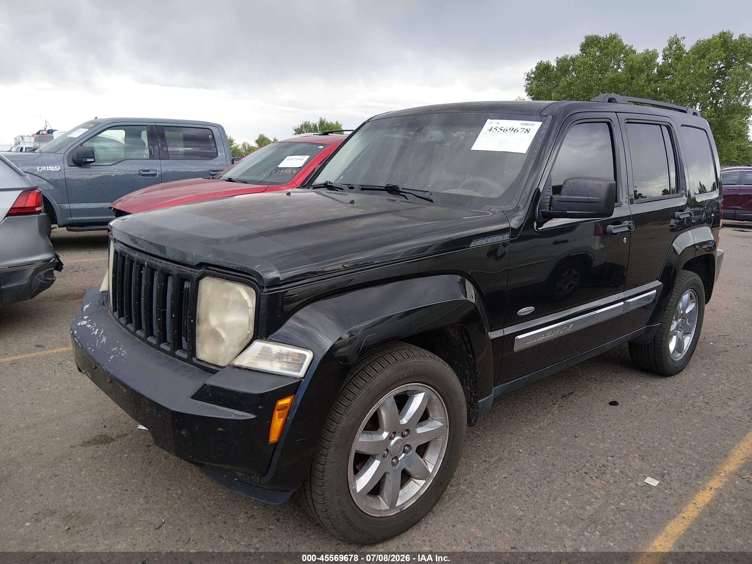 2012 Jeep Liberty Sport Black vin: 1C4PJMAK5CW205303