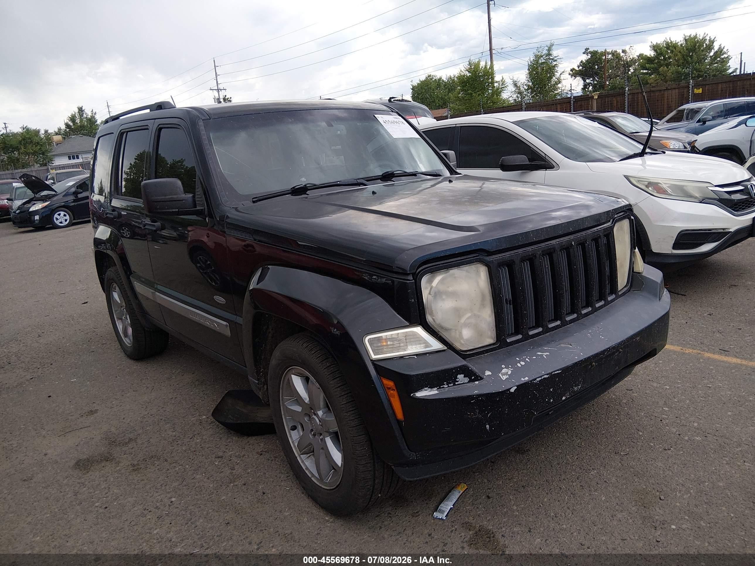 2012 Jeep Liberty Sport Черный vin: 1C4PJMAK5CW205303